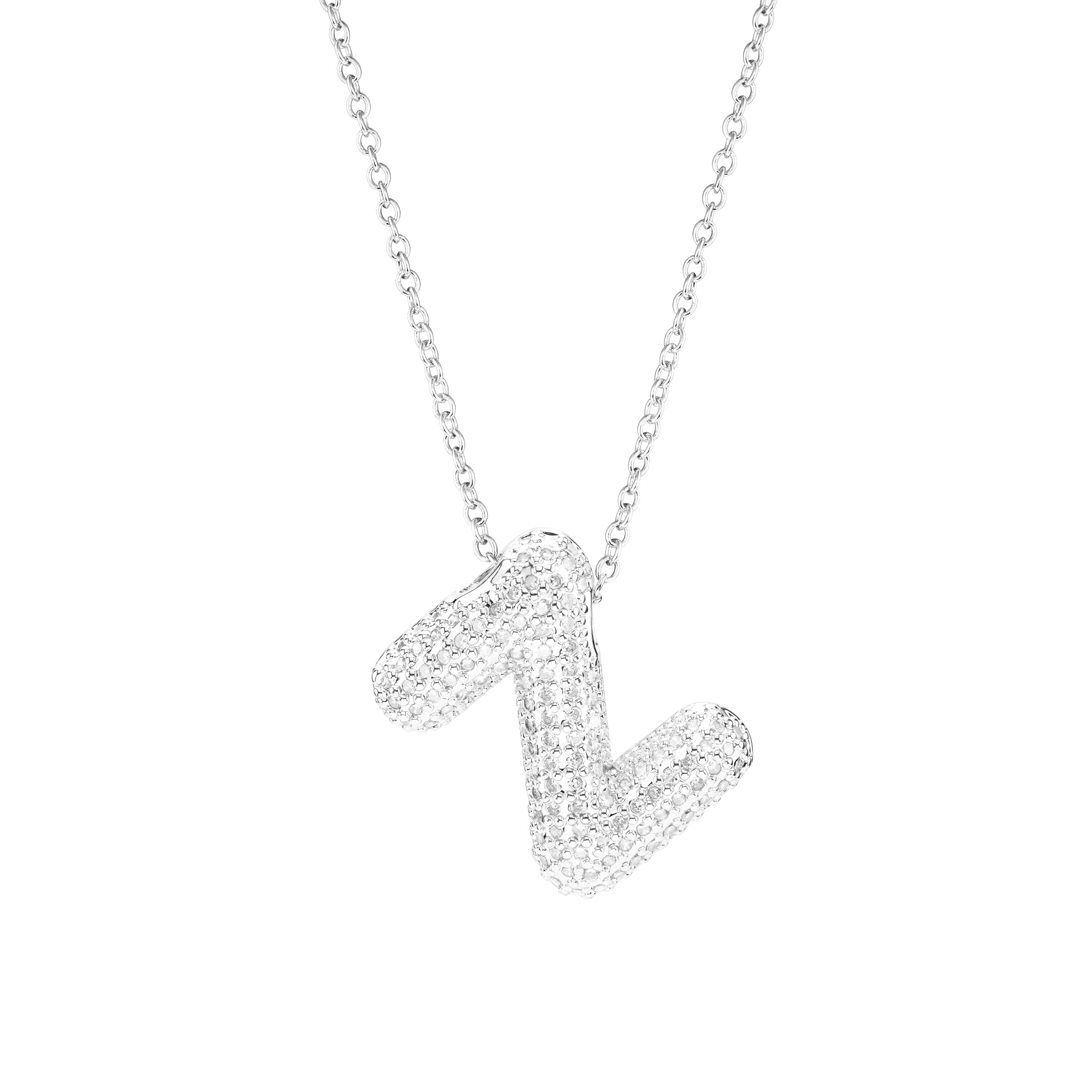 Pavé Bubble Initial Necklace