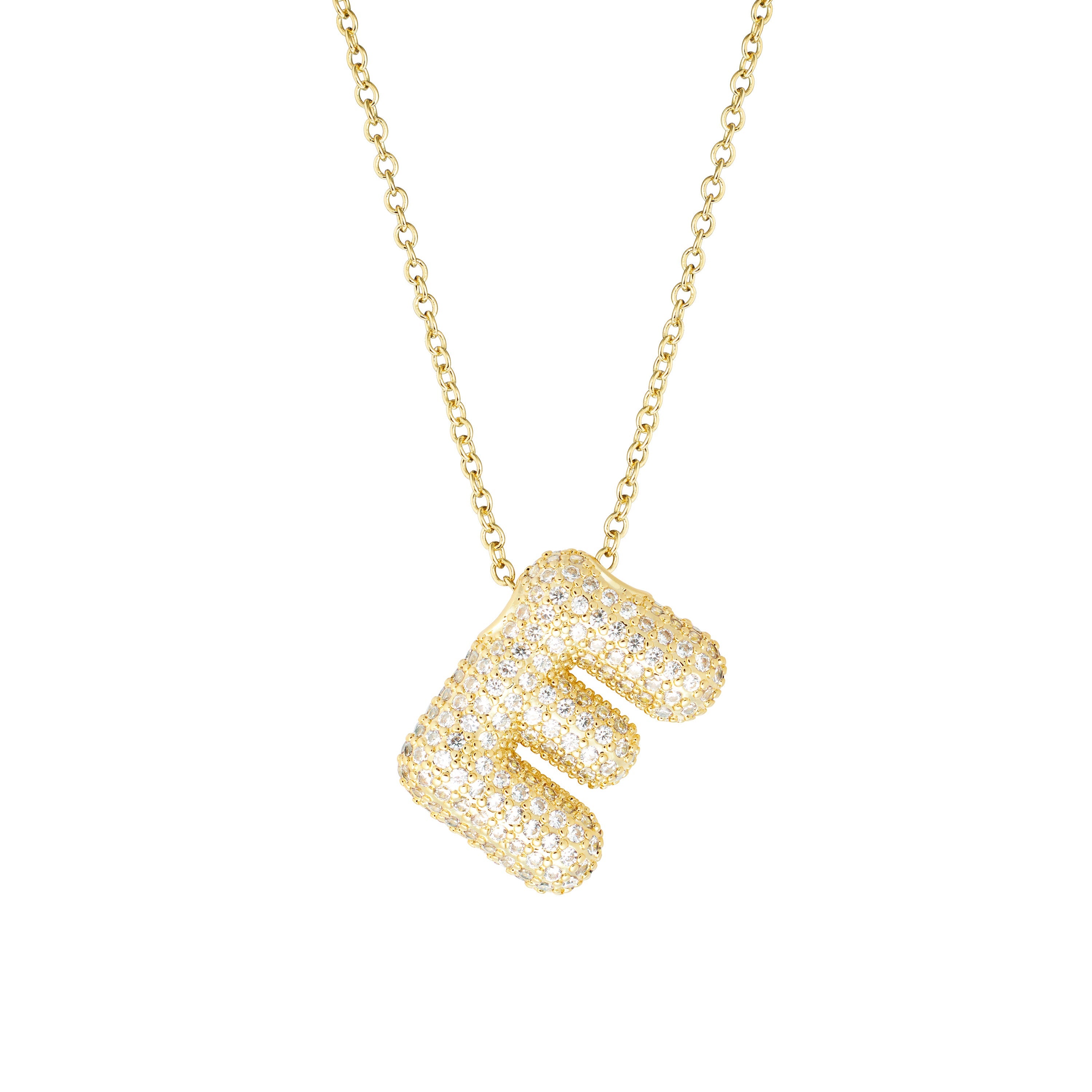 Pavé Bubble Initial Necklace