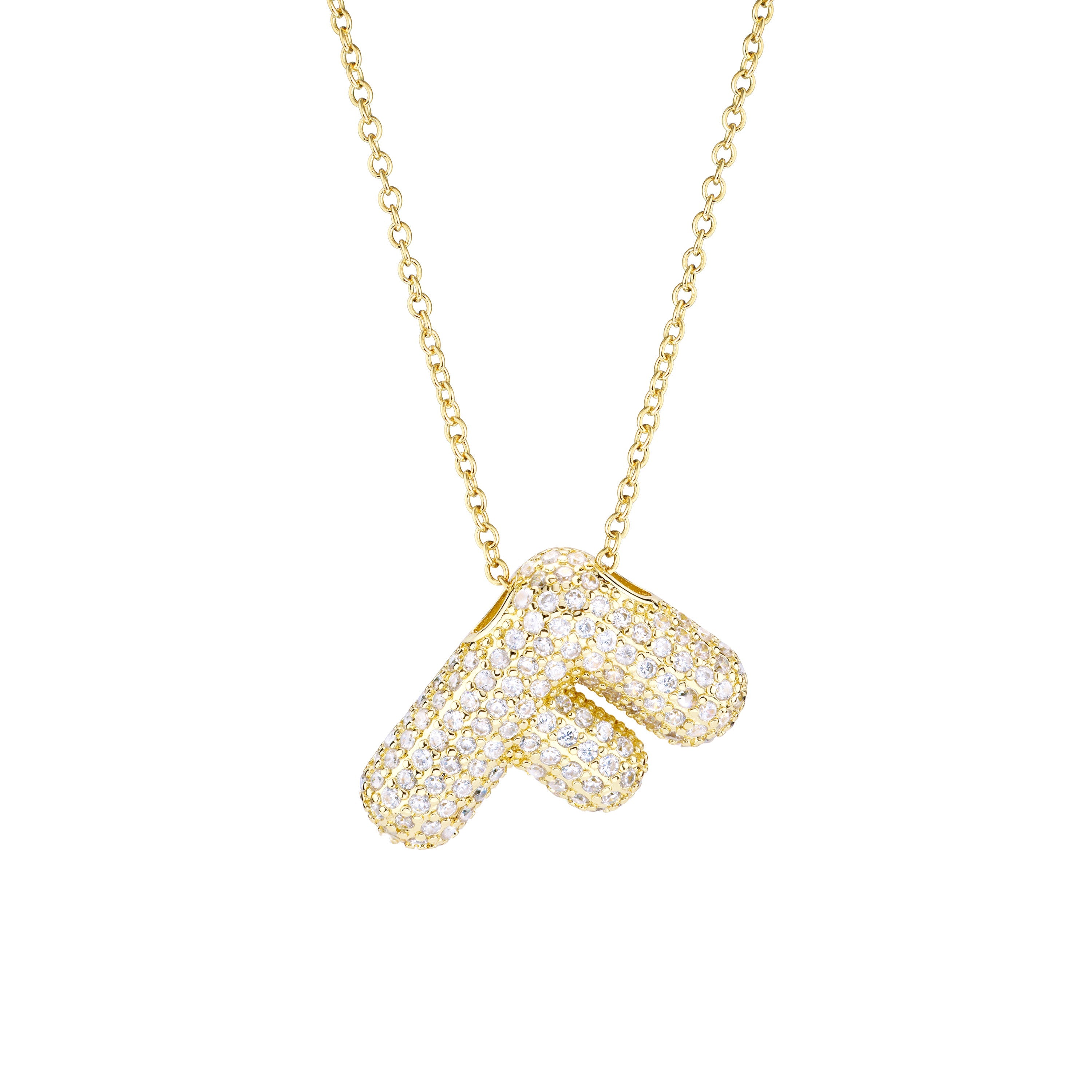 Pavé Bubble Initial Necklace