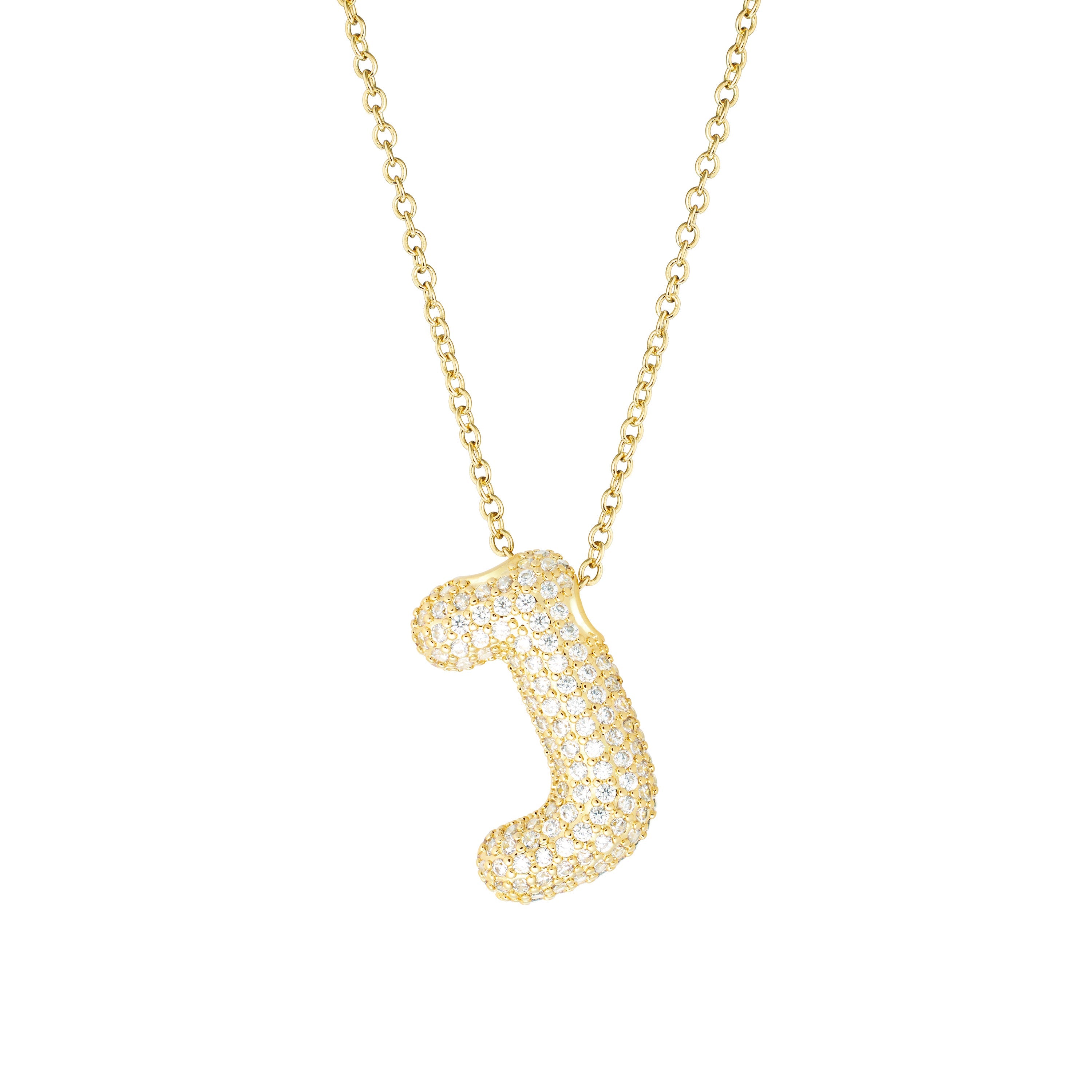Pavé Bubble Initial Necklace