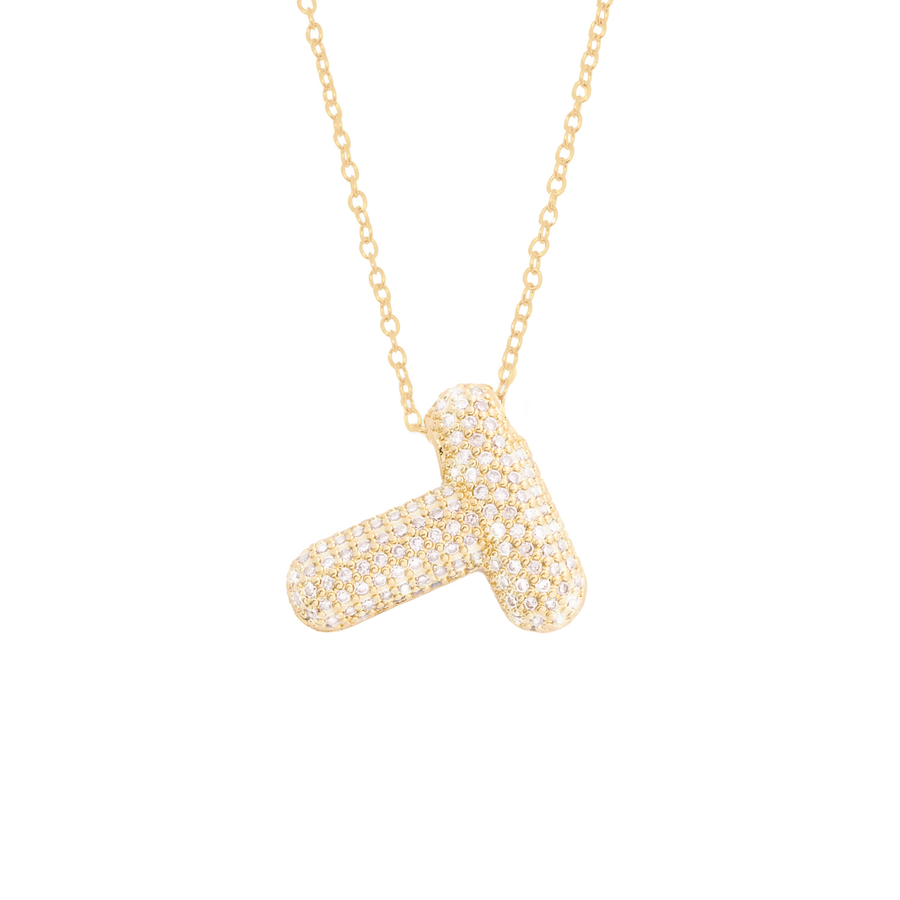 Pavé Bubble Initial Necklace