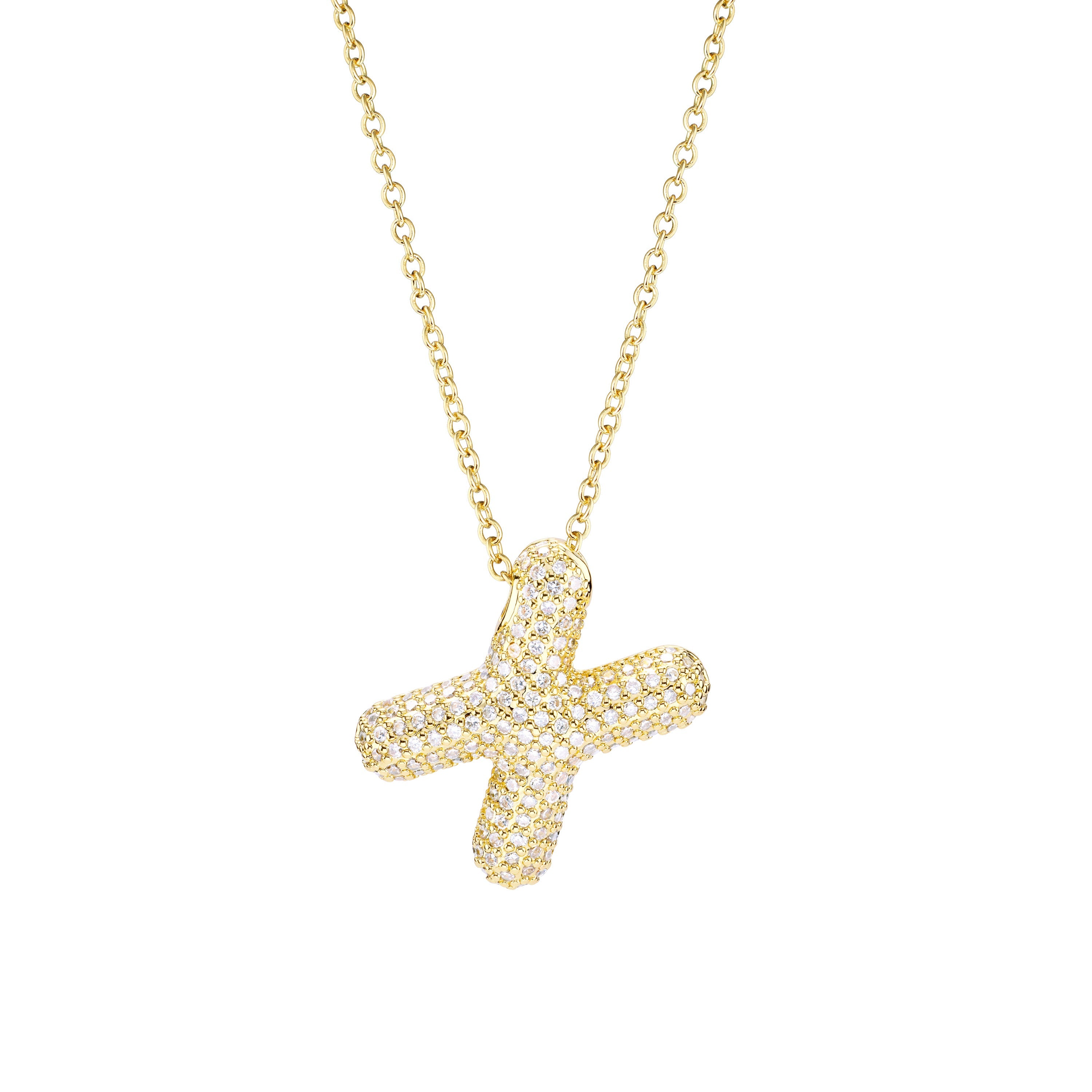 Pavé Bubble Initial Necklace