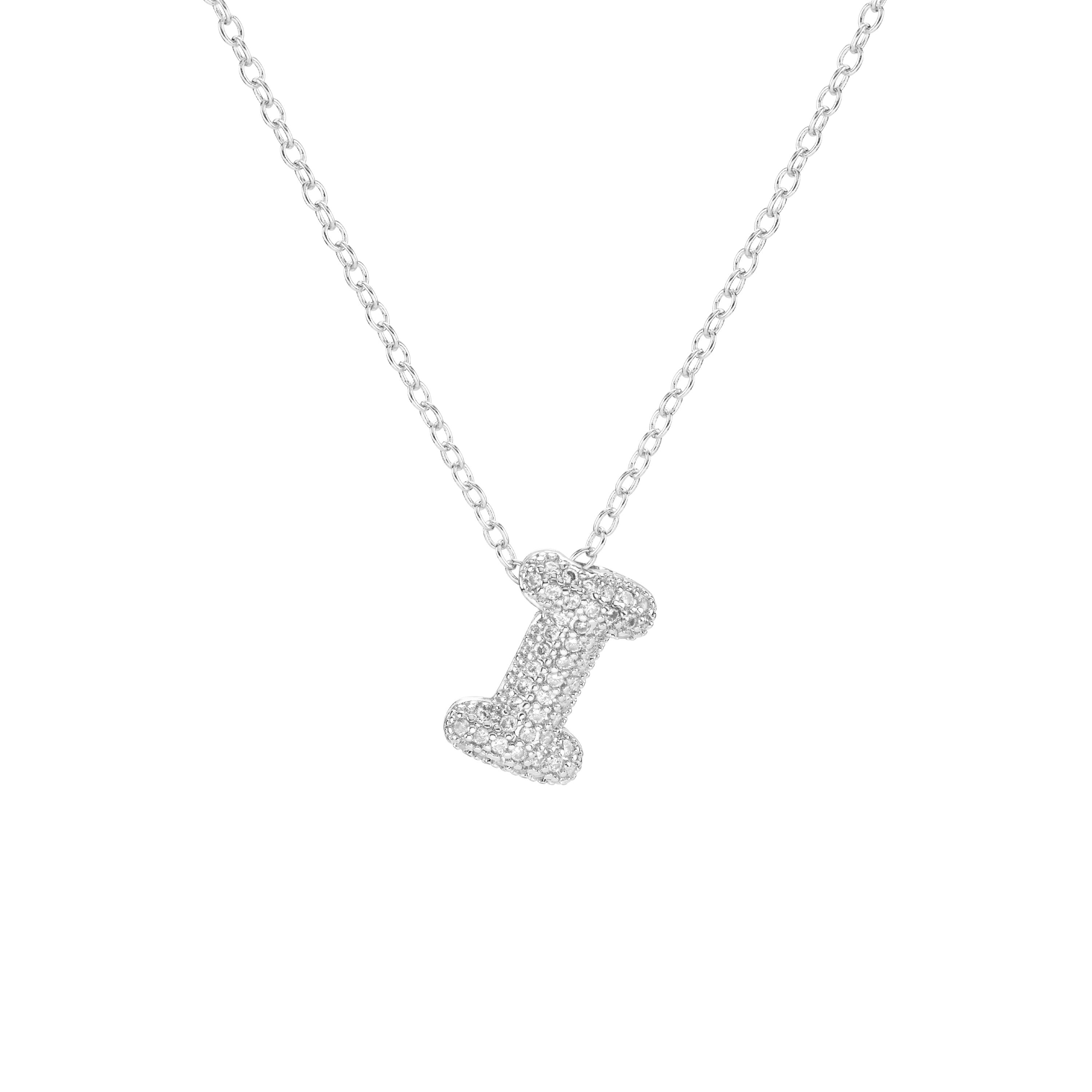Pavé Mini Bubble Initial Necklace