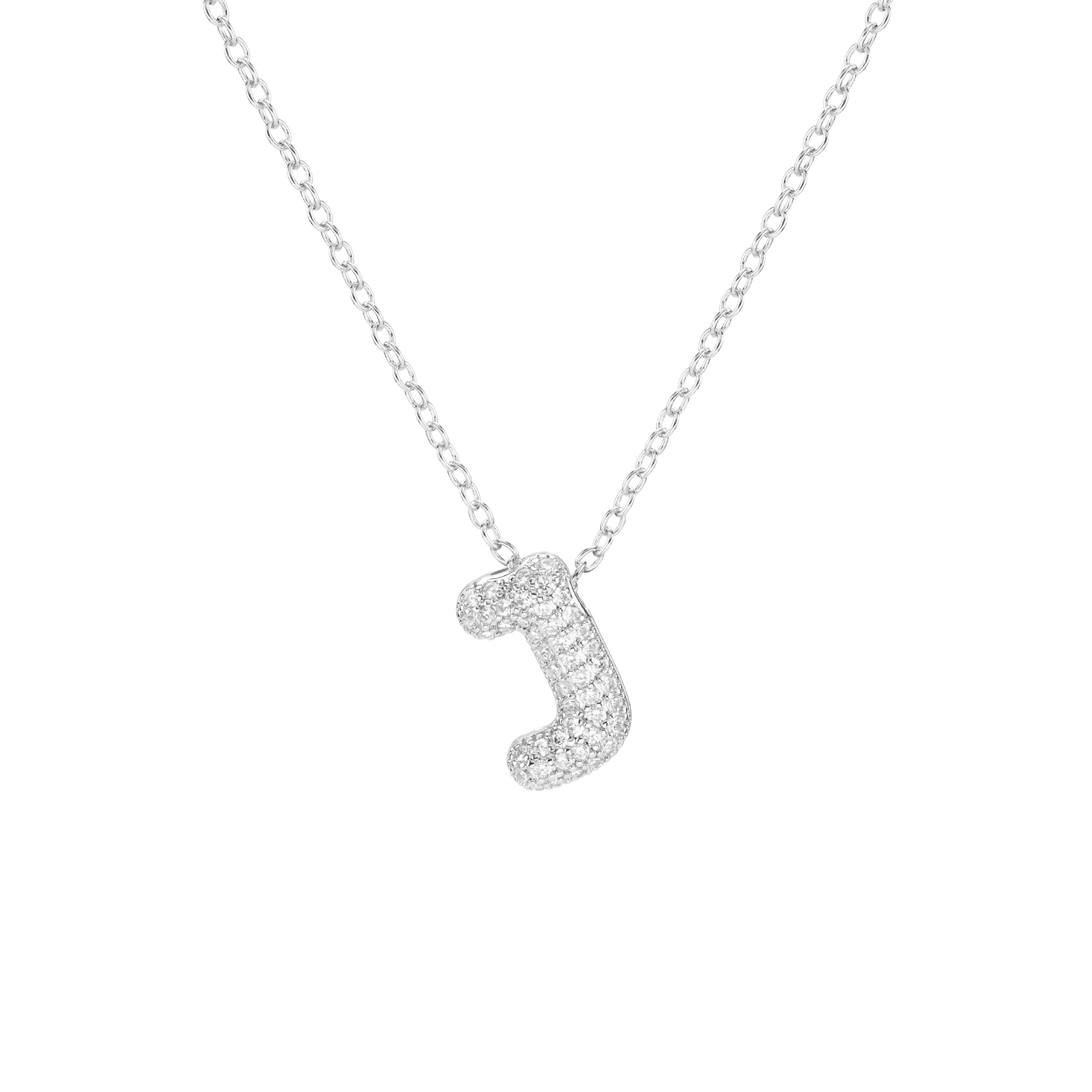 Pavé Mini Bubble Initial Necklace