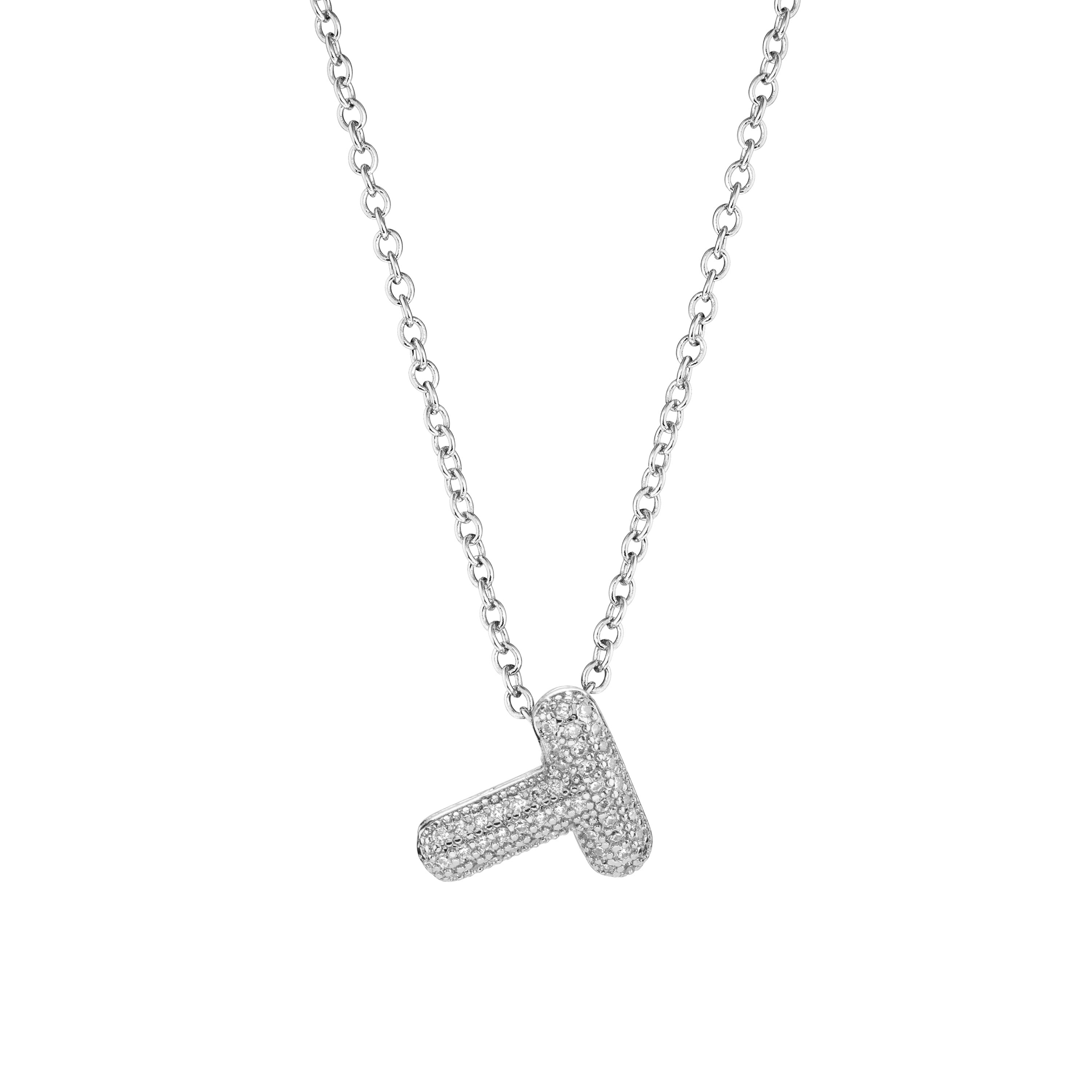 Pavé Mini Bubble Initial Necklace