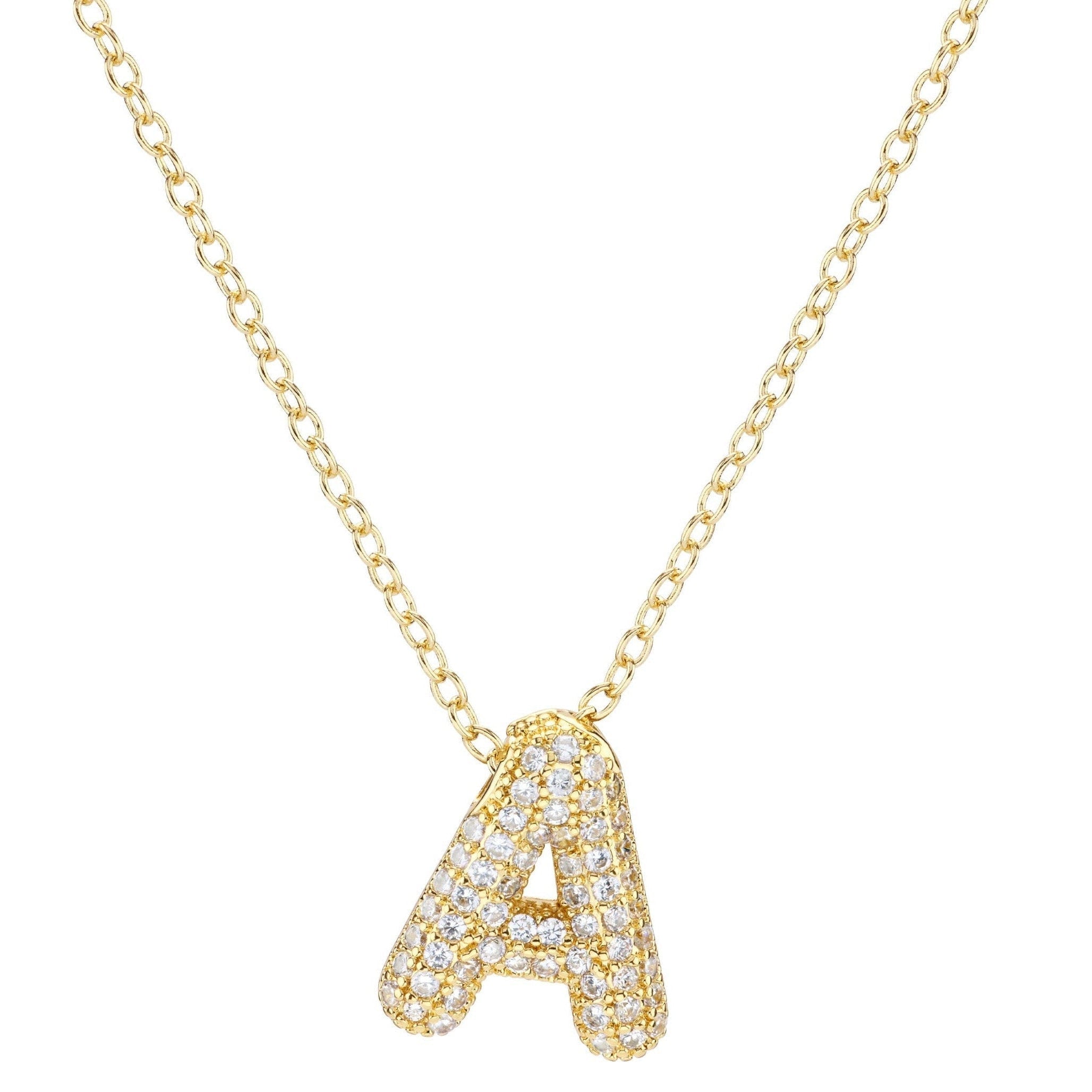 Pavé Bubble Initial Necklace