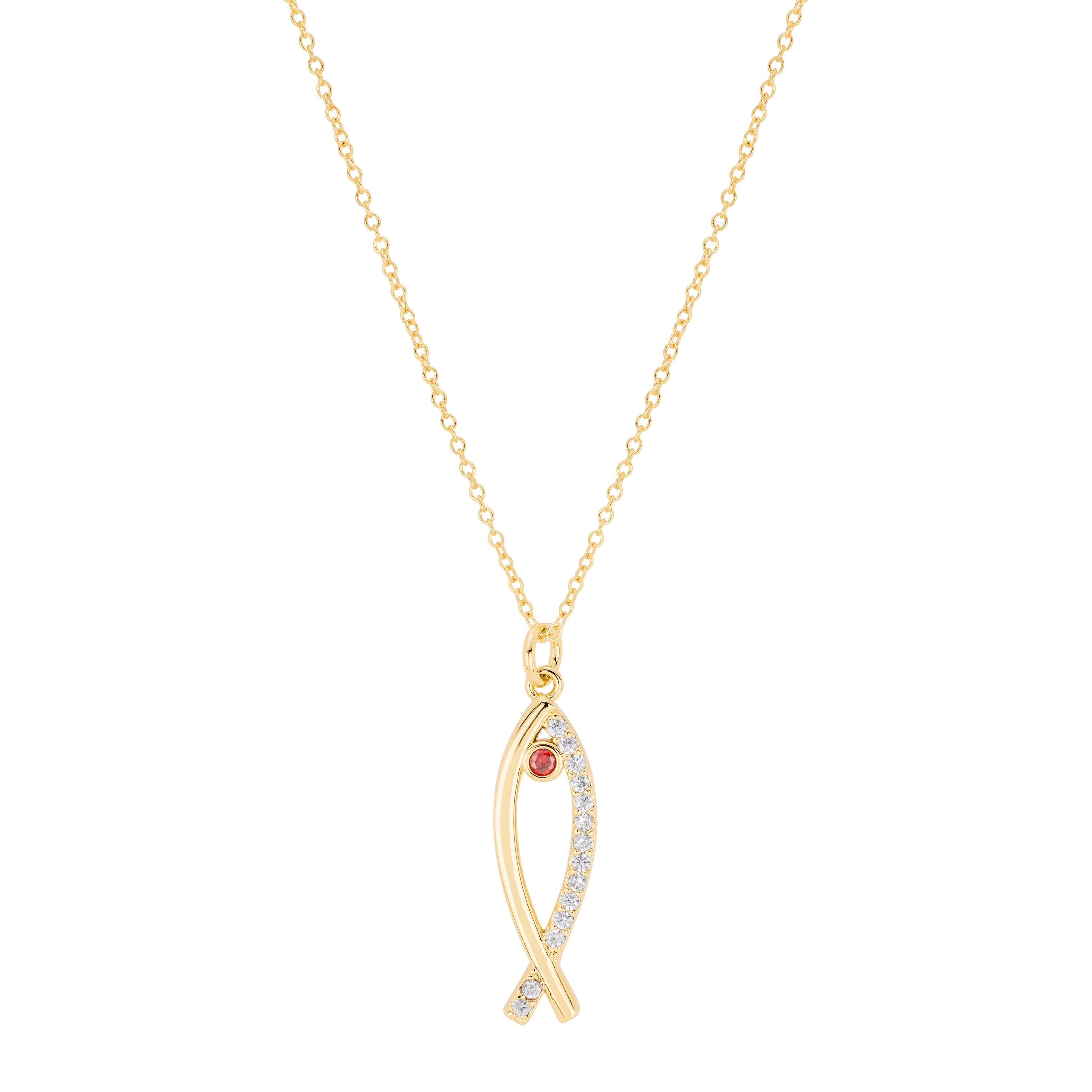 Golden Tide Open Fish Pendant Necklace