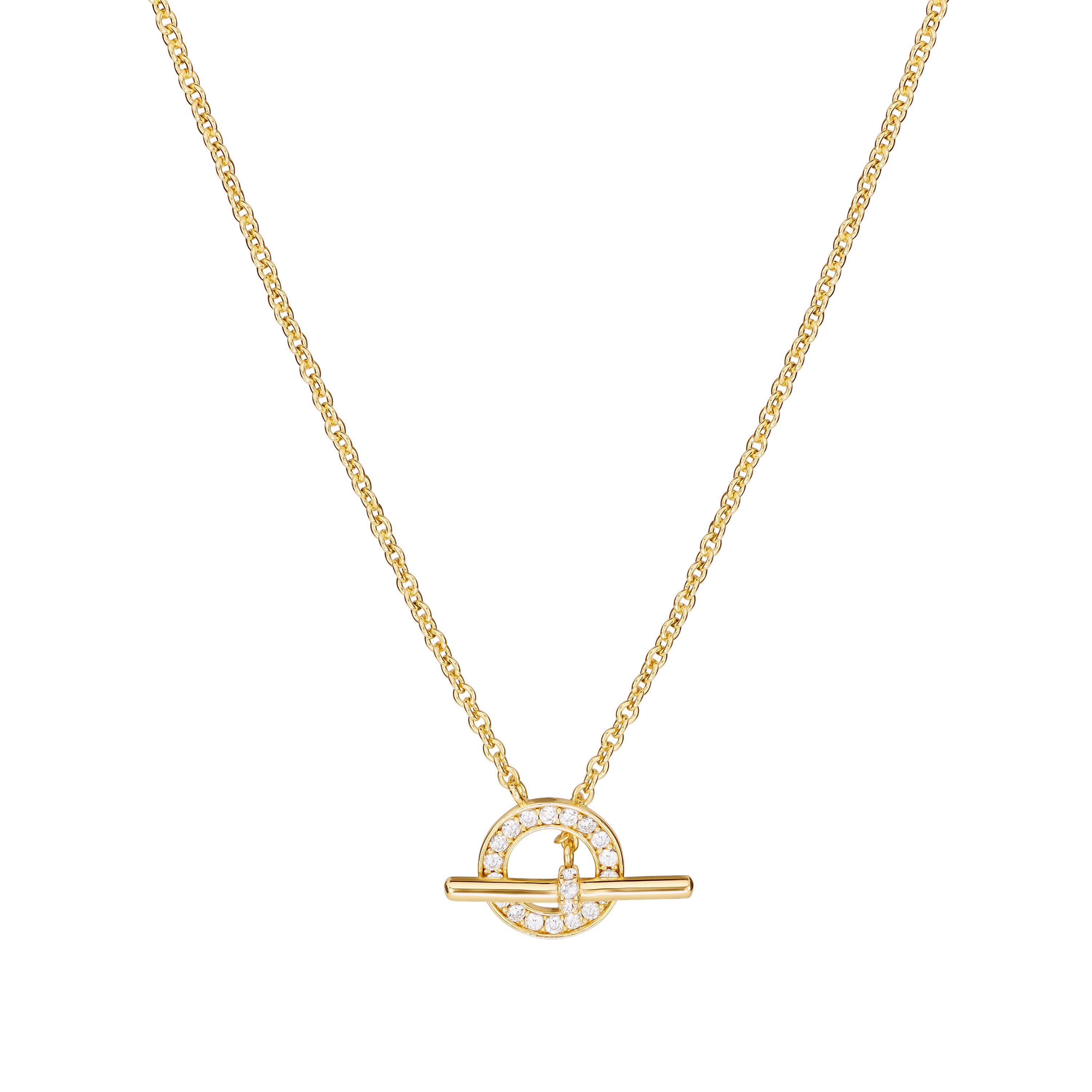Pavé Toggle Lariat Necklace