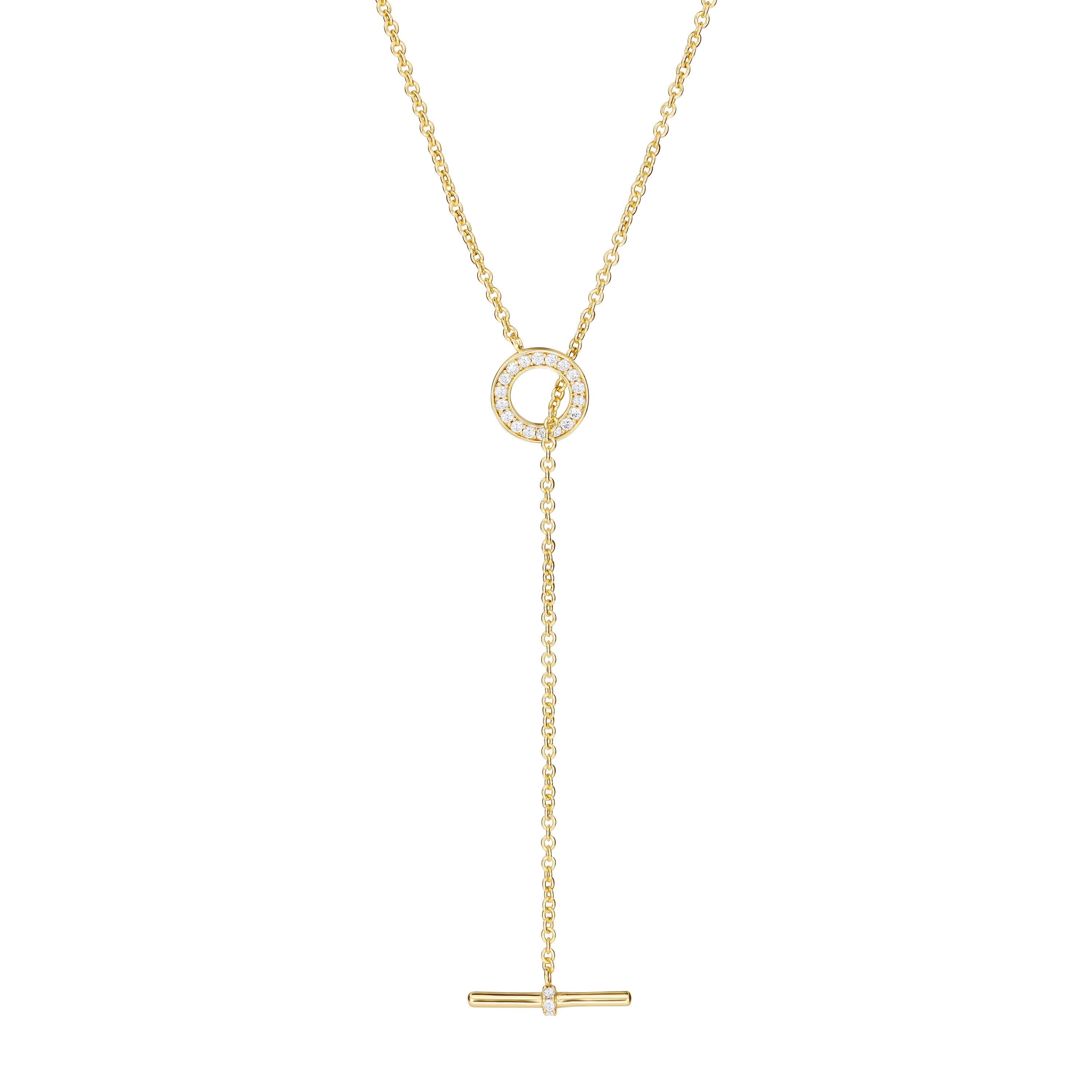 Pavé Toggle Lariat Necklace