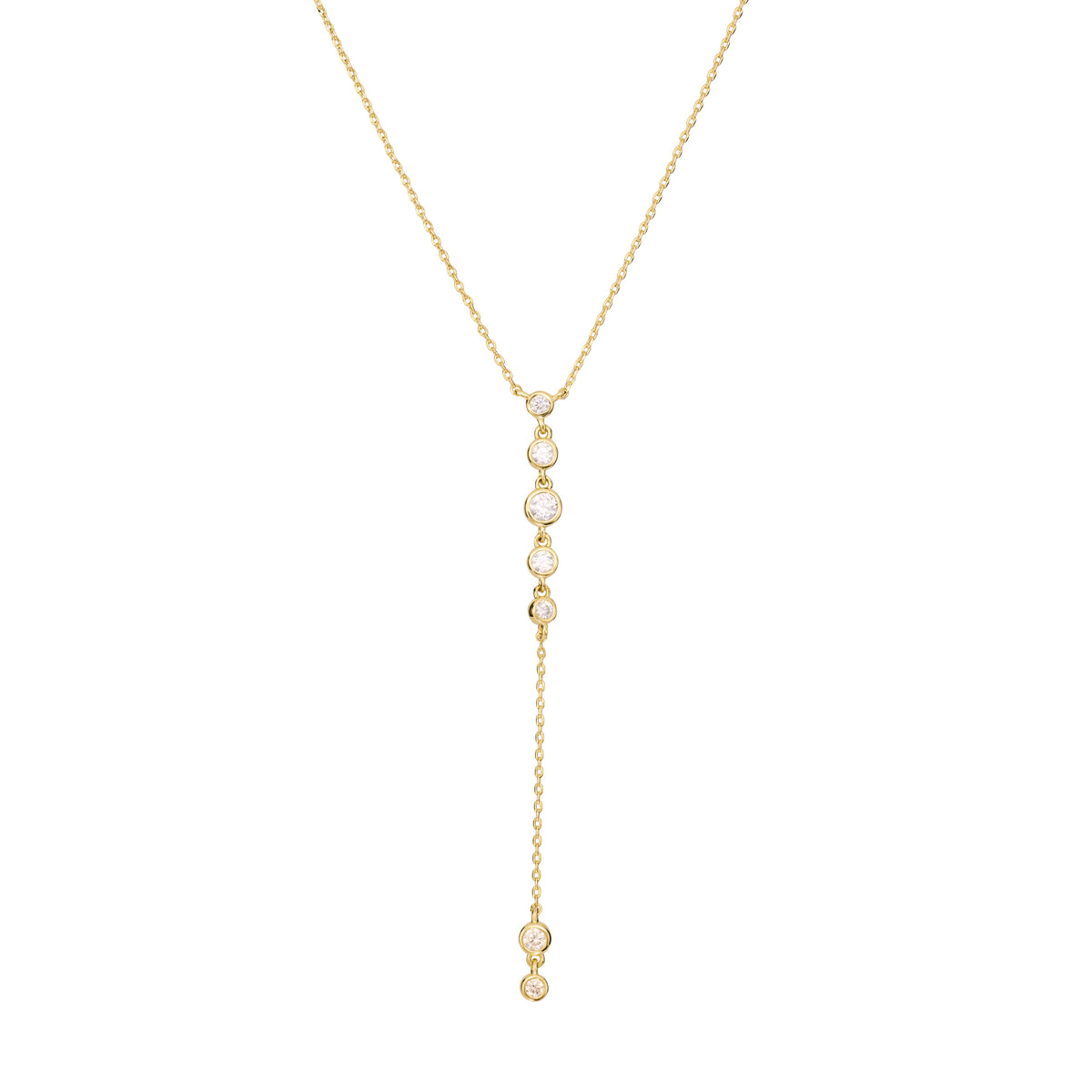 The Multi Bezel Drop Y Necklace