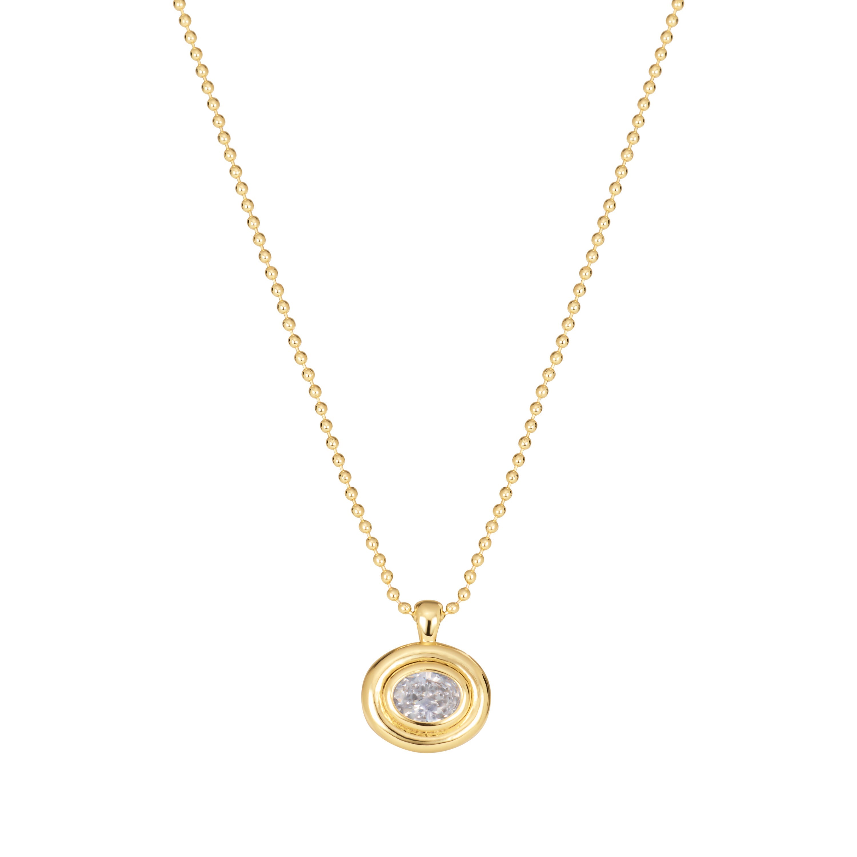 Gilded Halo Bezel Necklace