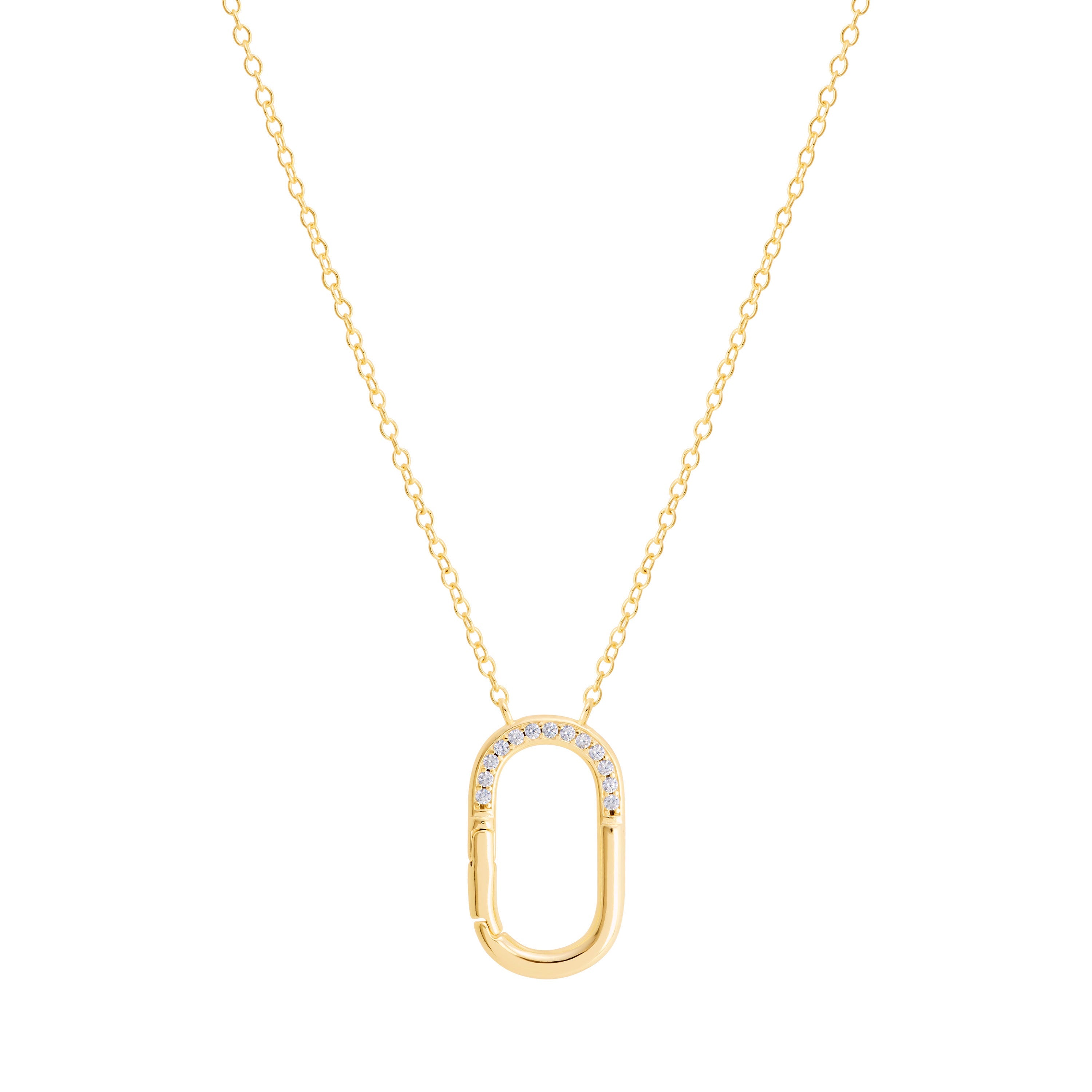 Oval Charm Carabiner Necklace