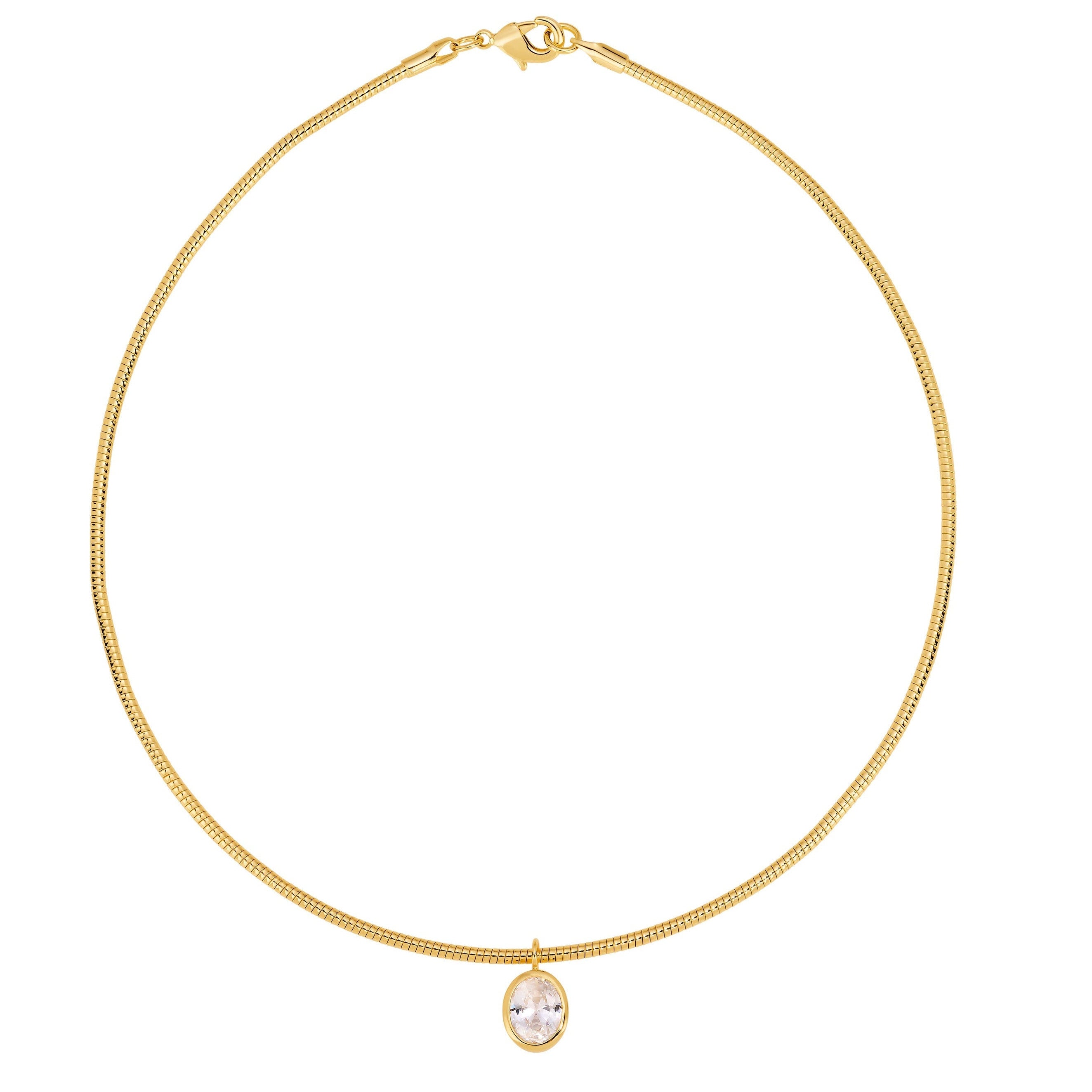 Oval Charm Collar Necklace