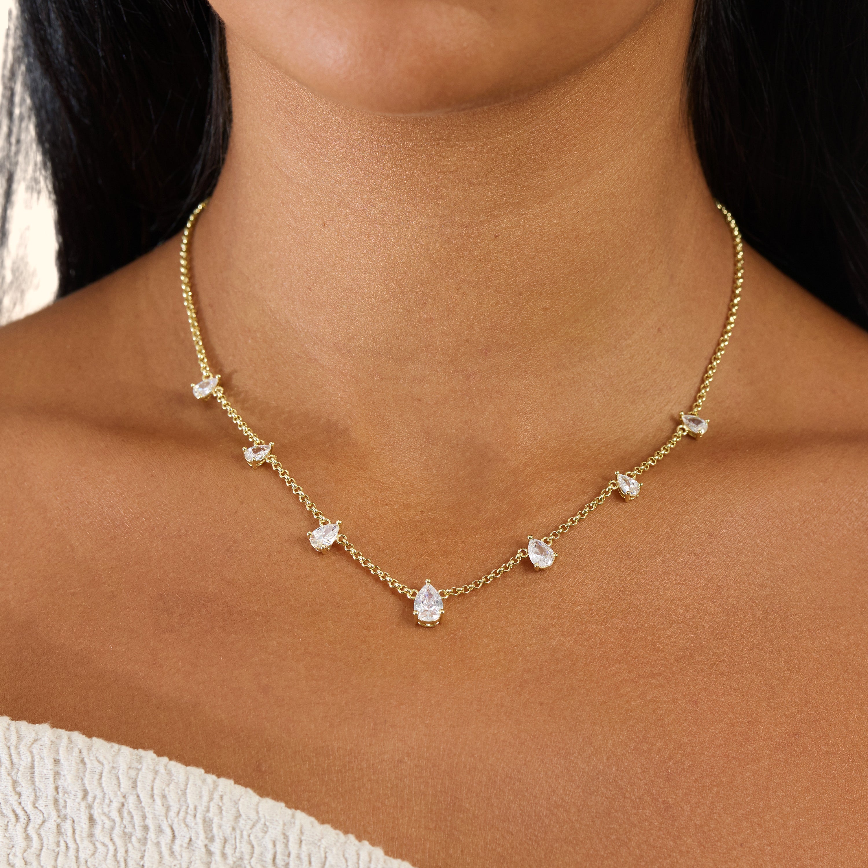 Pear Cascade Necklace
