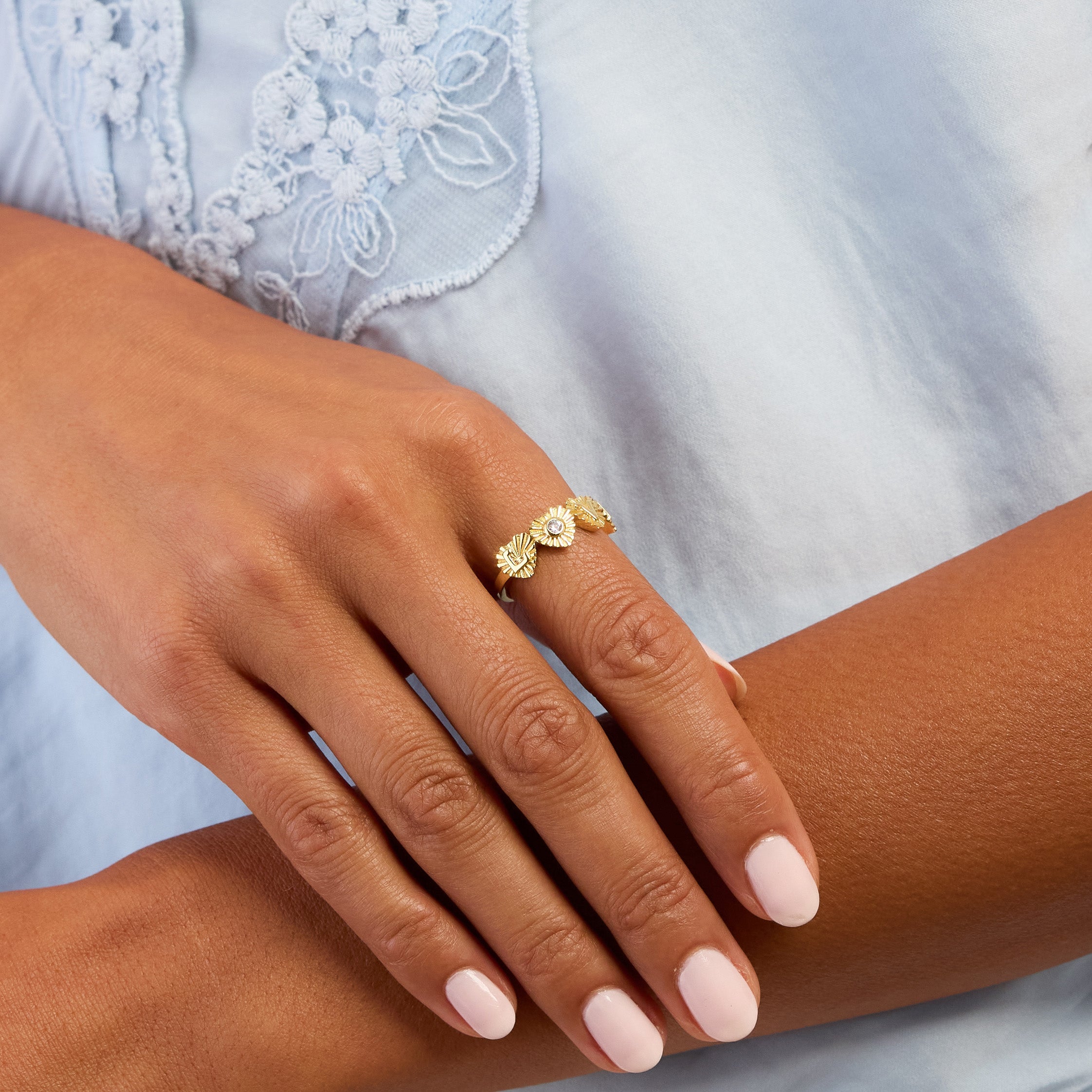 Love Fluted Heart Ring