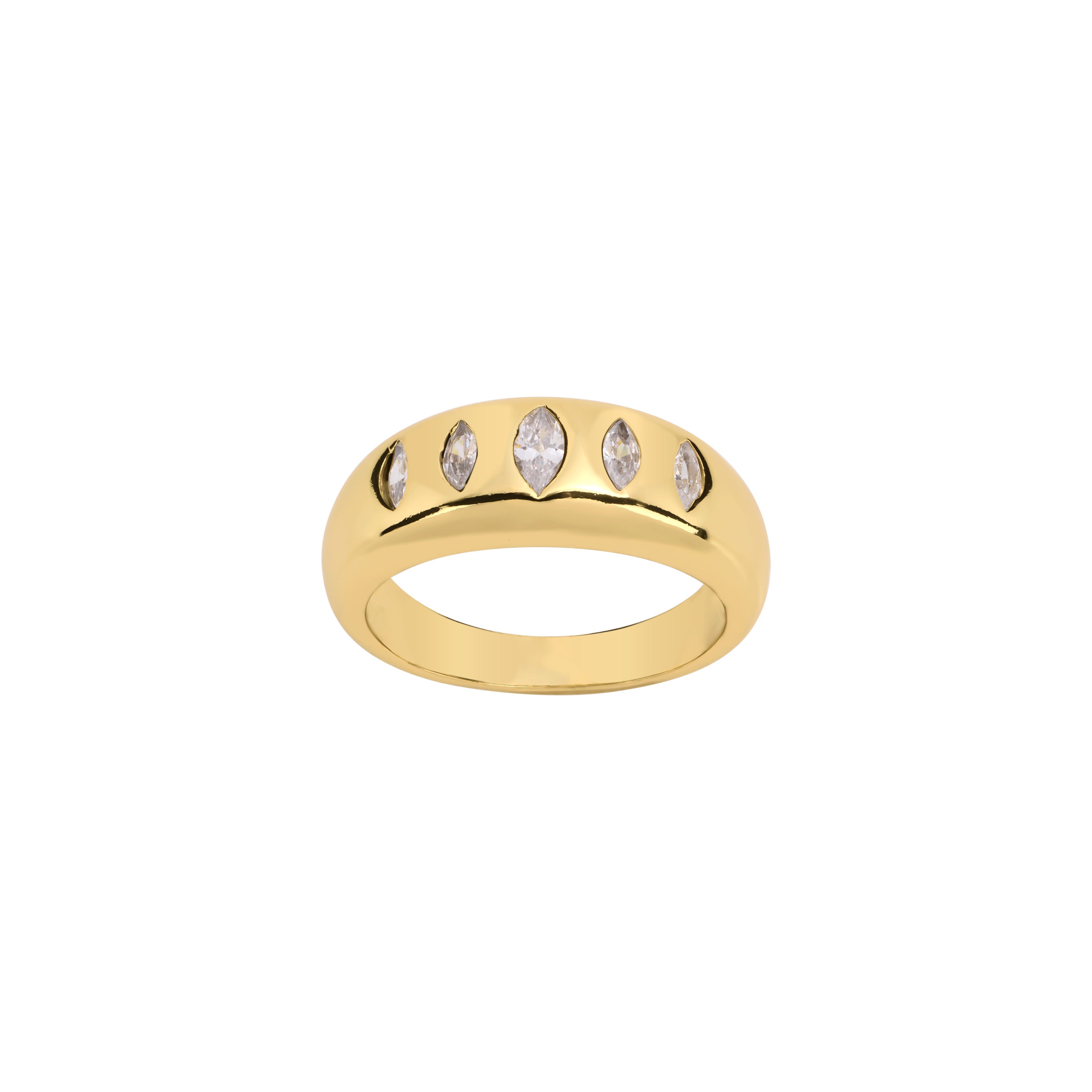 Sculpted Marquise Pavé Band Ring