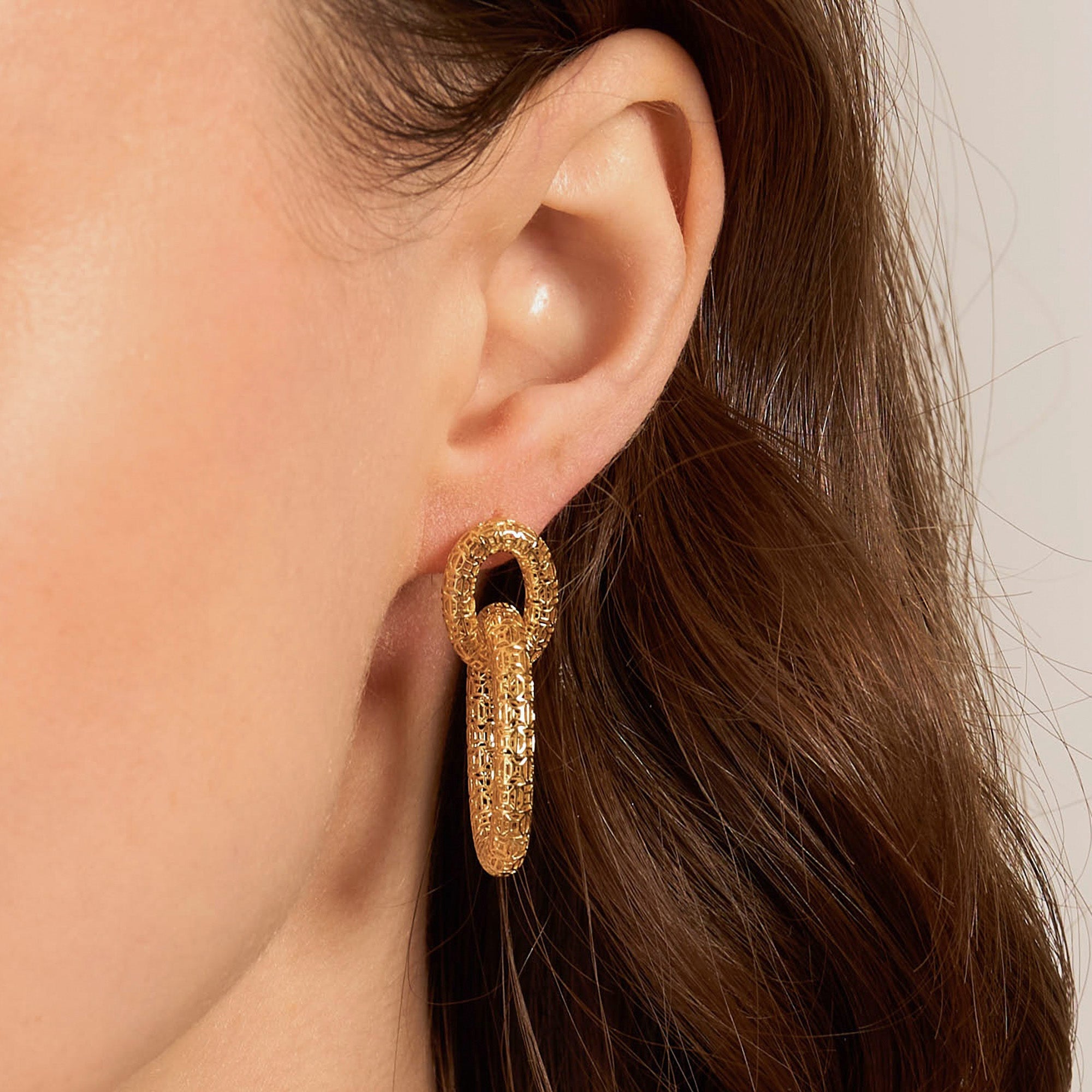Coastal Link Drop Hoop Earrings
