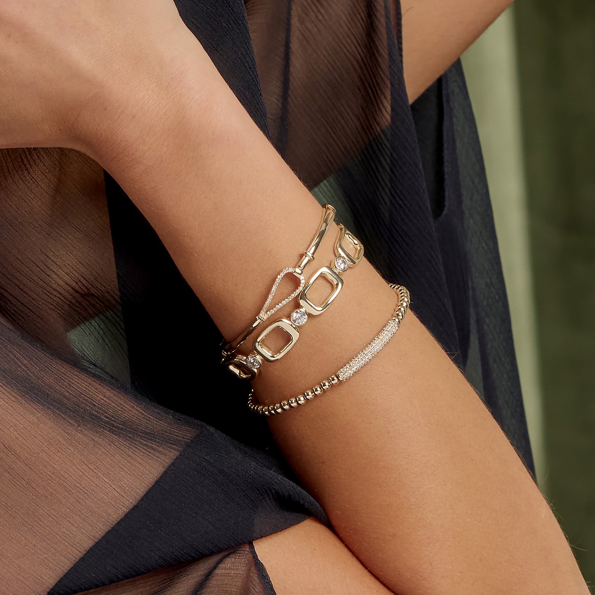 La Dorée Square Link Cuff Bracelet