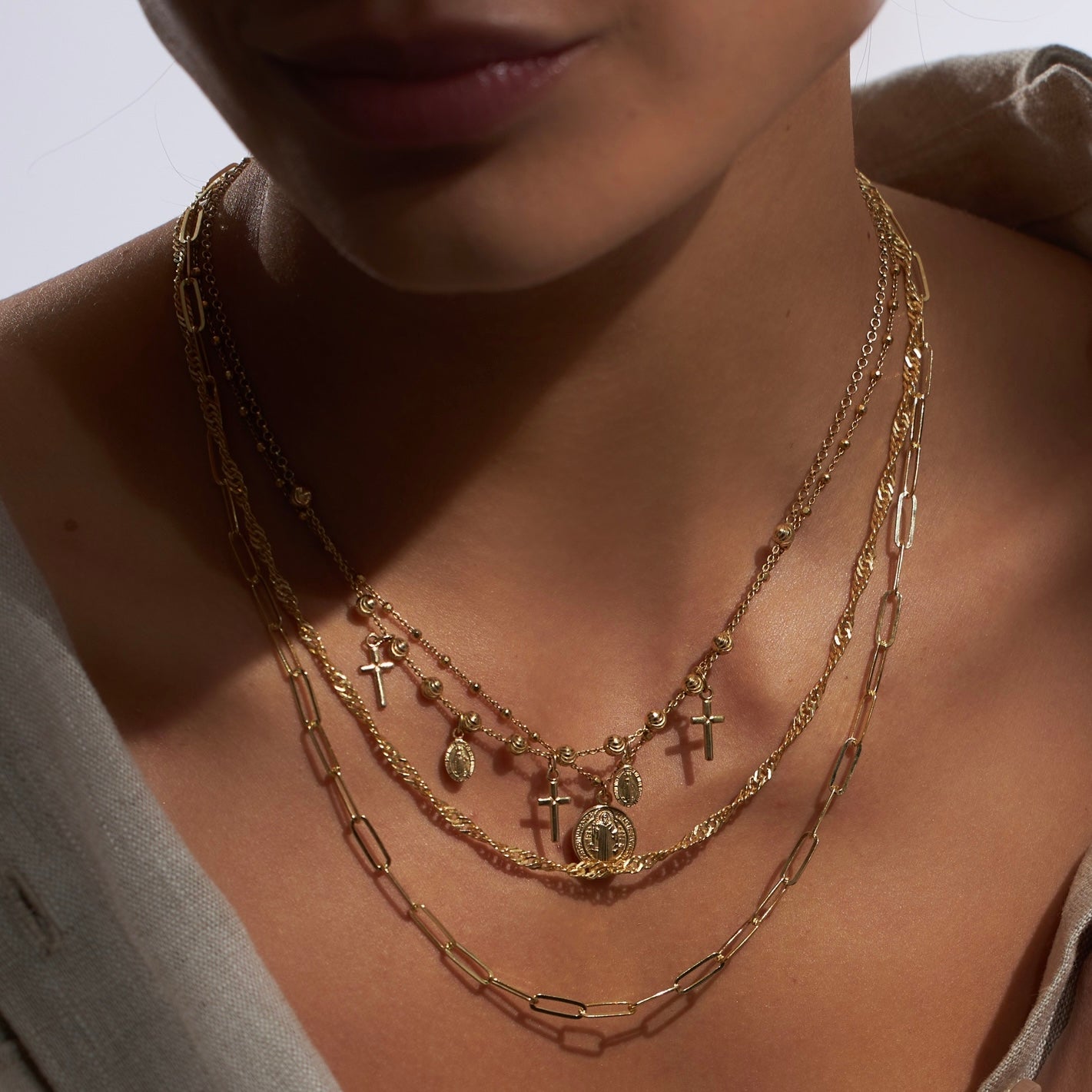 Radiant Cross Charm Necklace