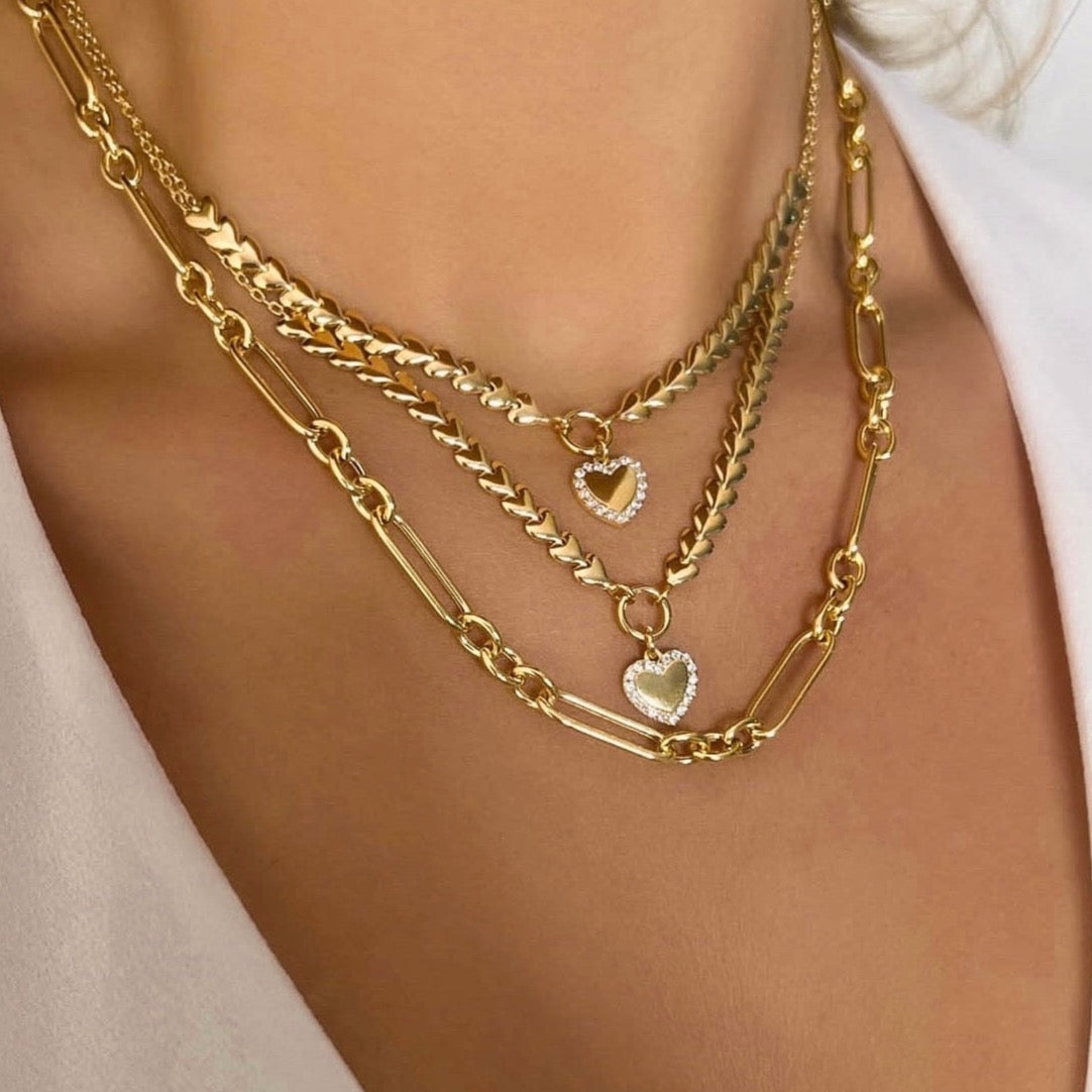 Paradiso Heart Link Charm Necklace