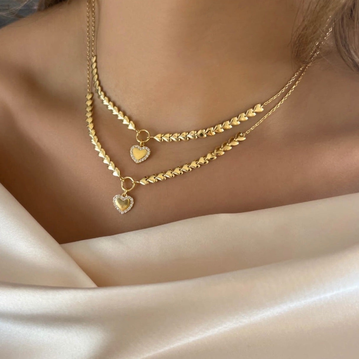 Paradiso Heart Link Charm Necklace