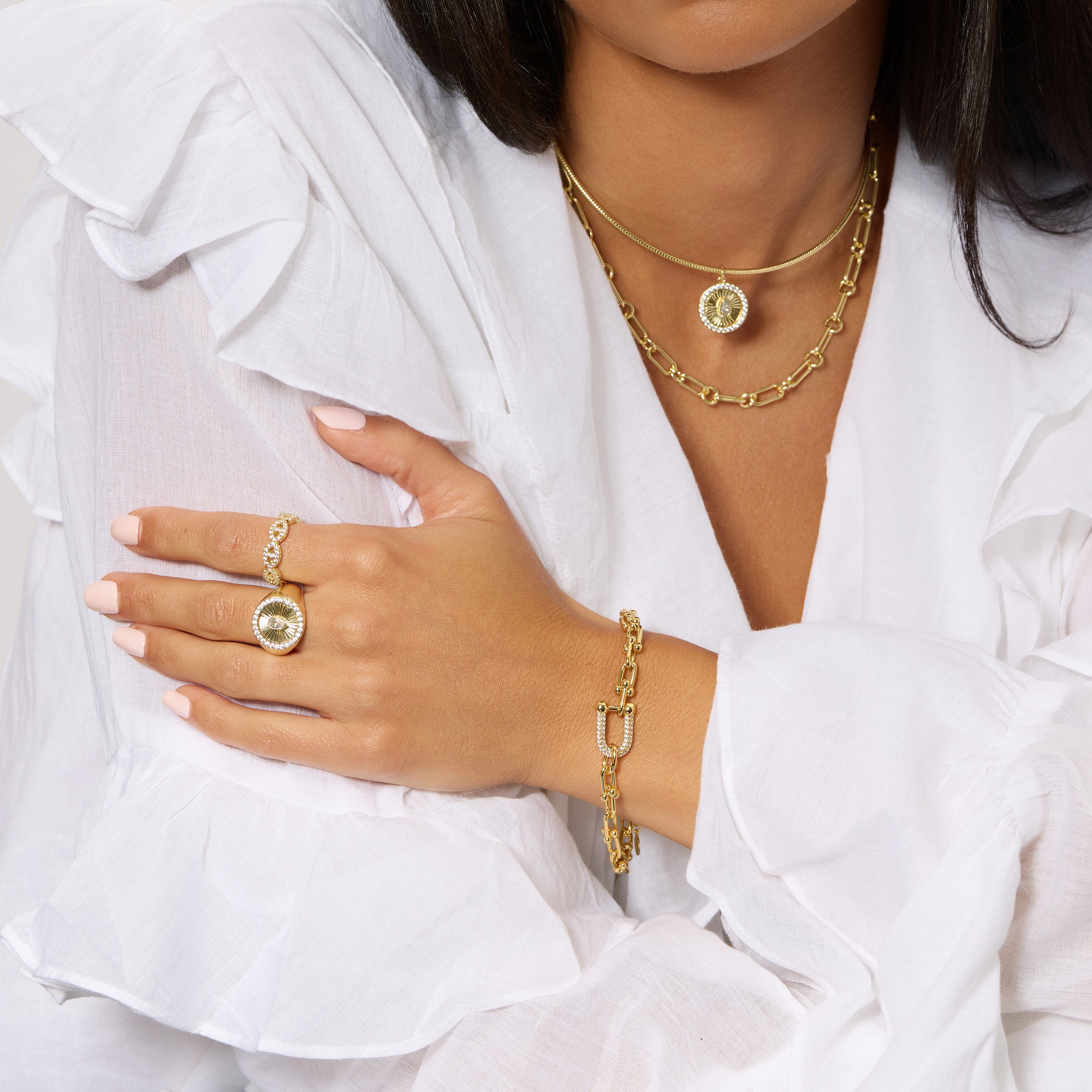 Soleil Teardrop Signet Ring