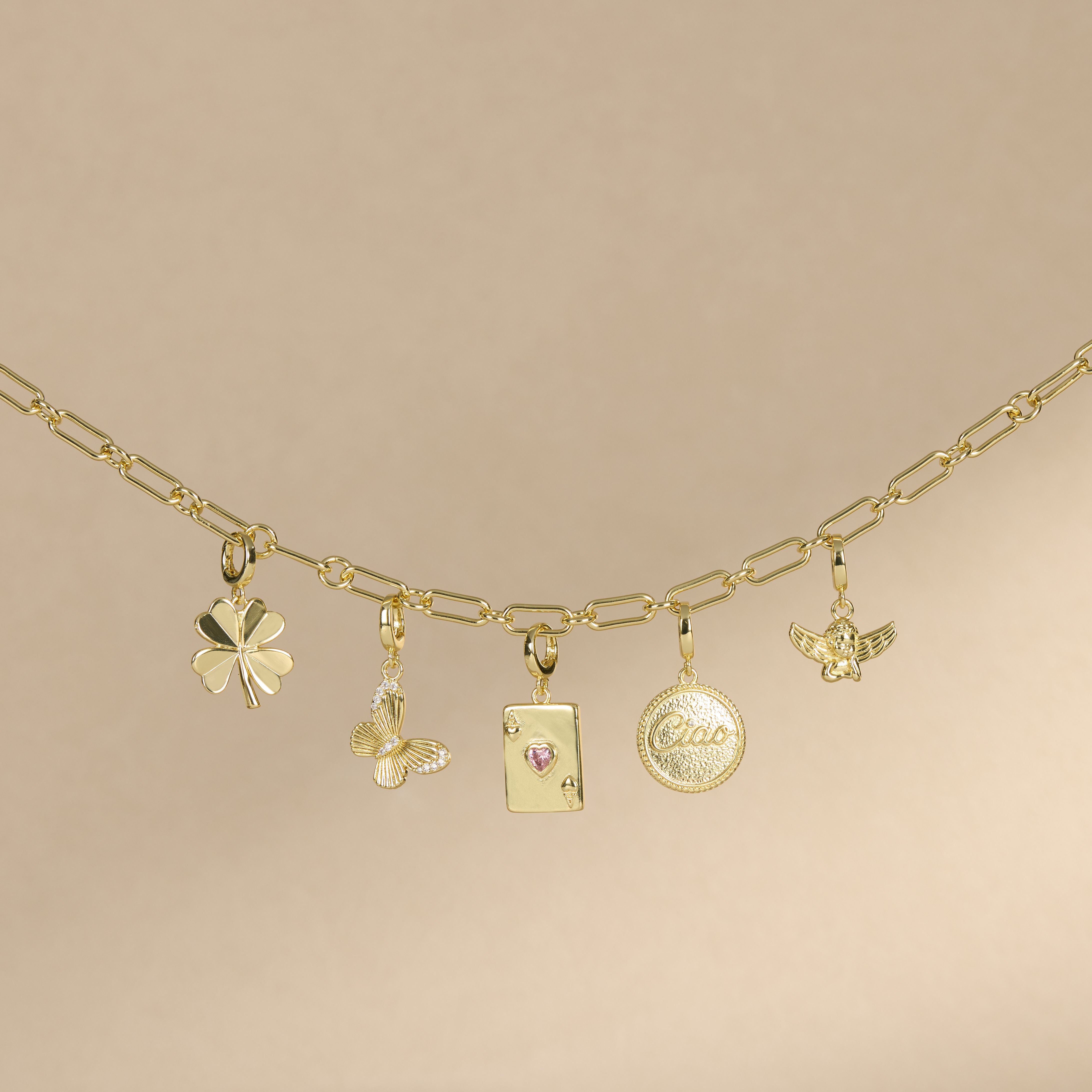 Chain Link Charm Holder Necklace