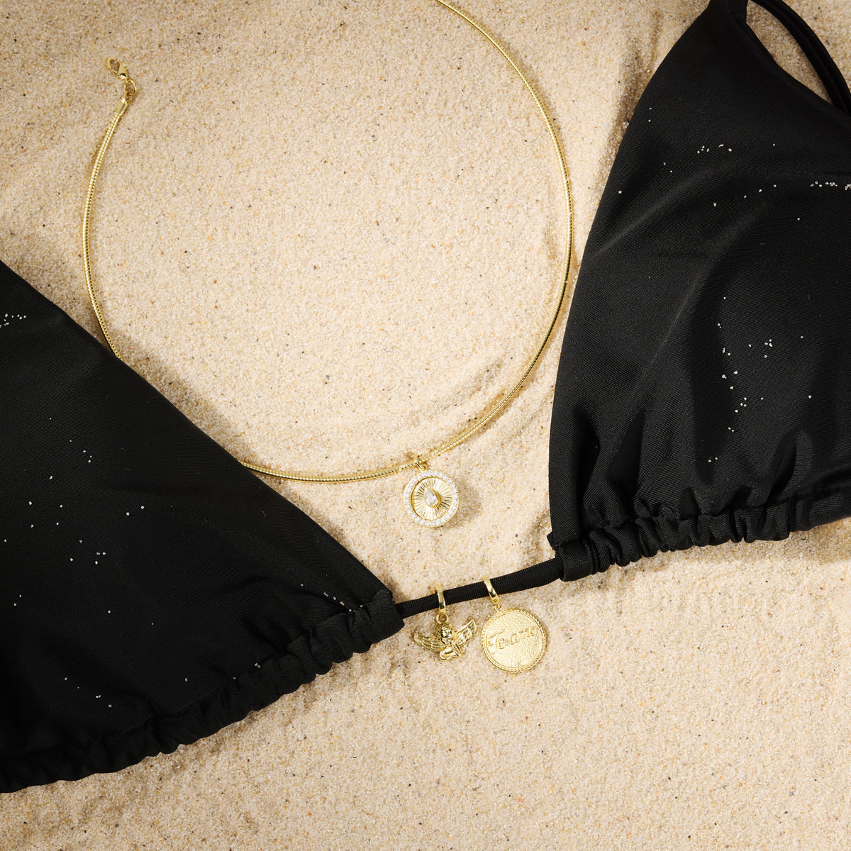 Soleil Teardrop Medallion Collar Necklace