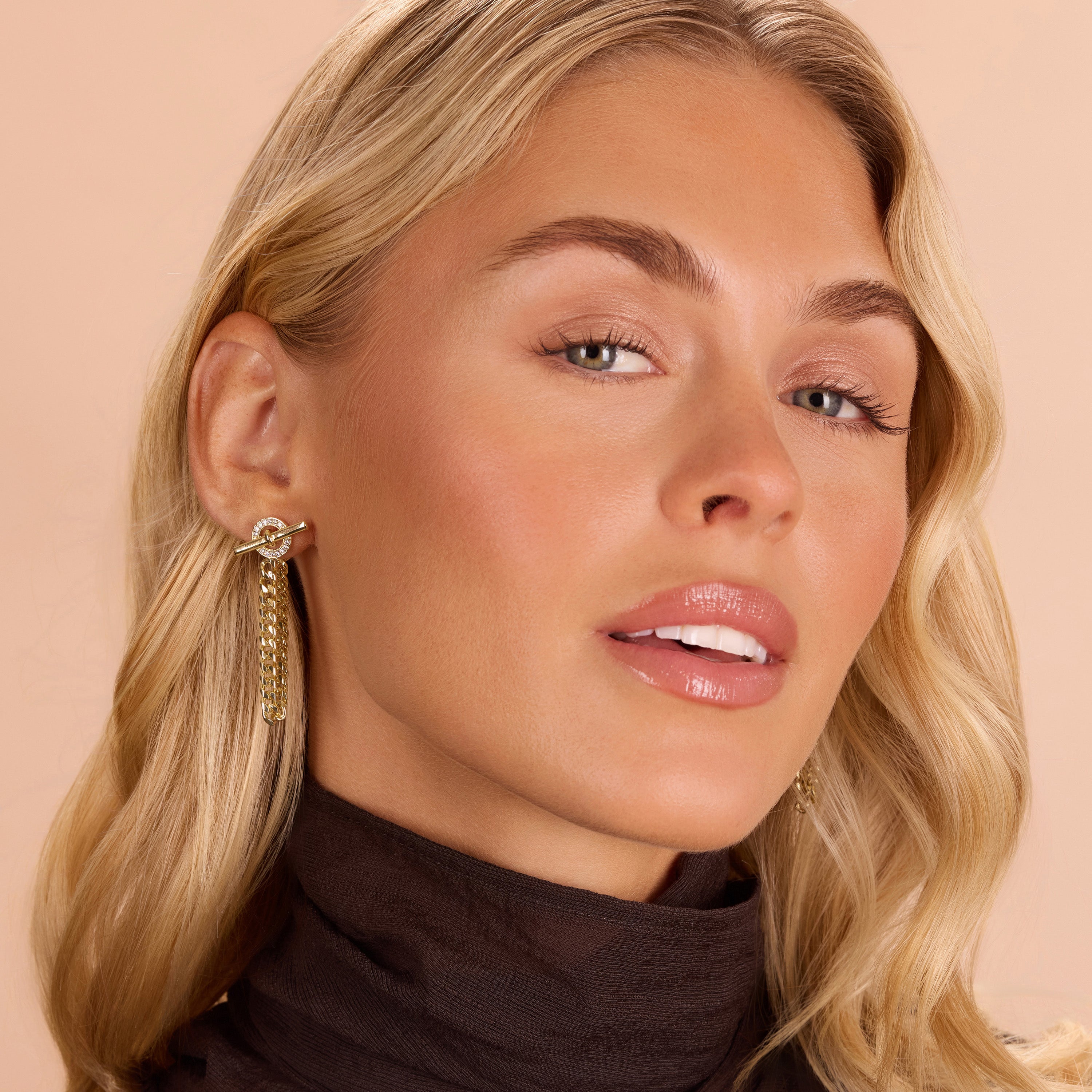 Pavé Toggle Chain Earrings