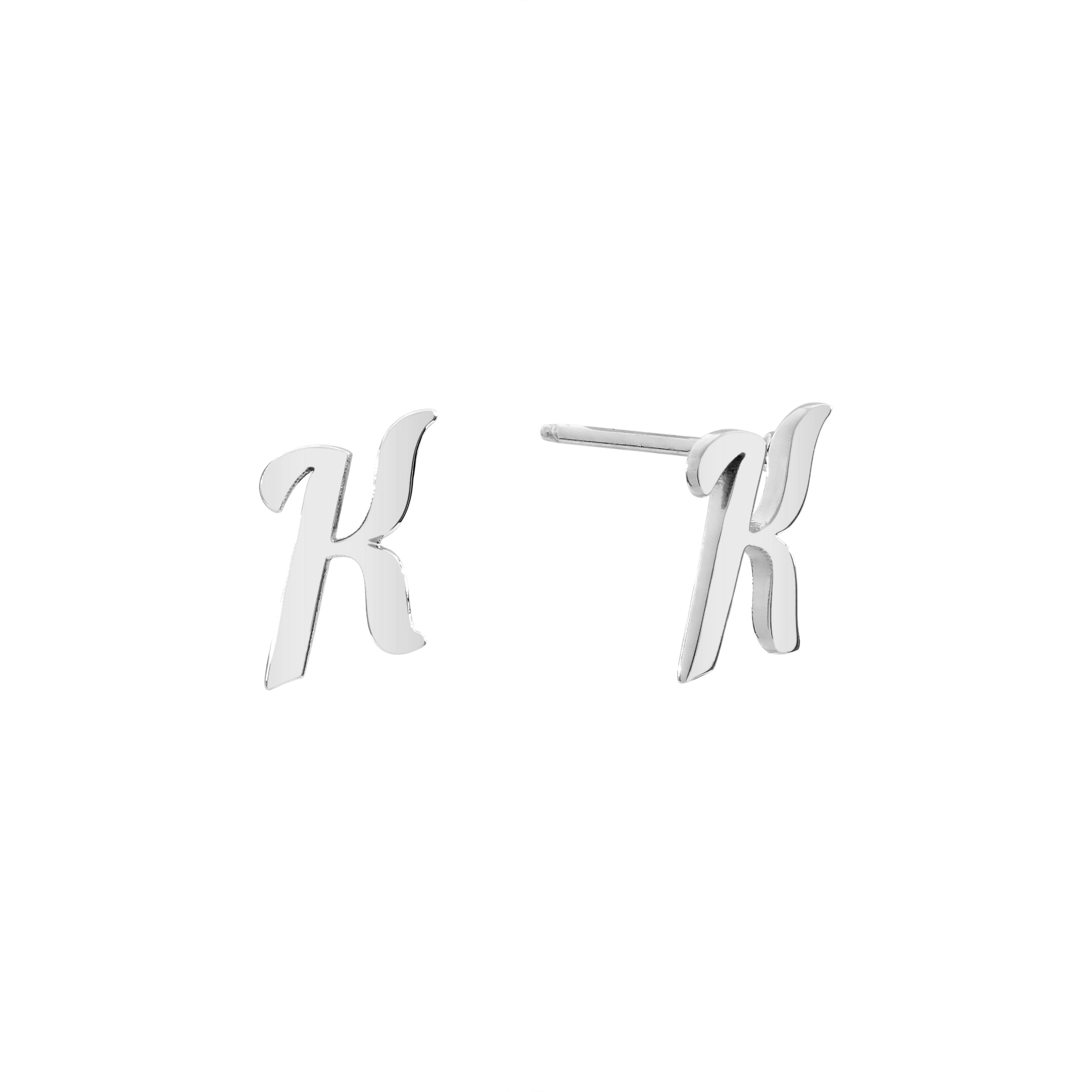 Initial Stud Earrings