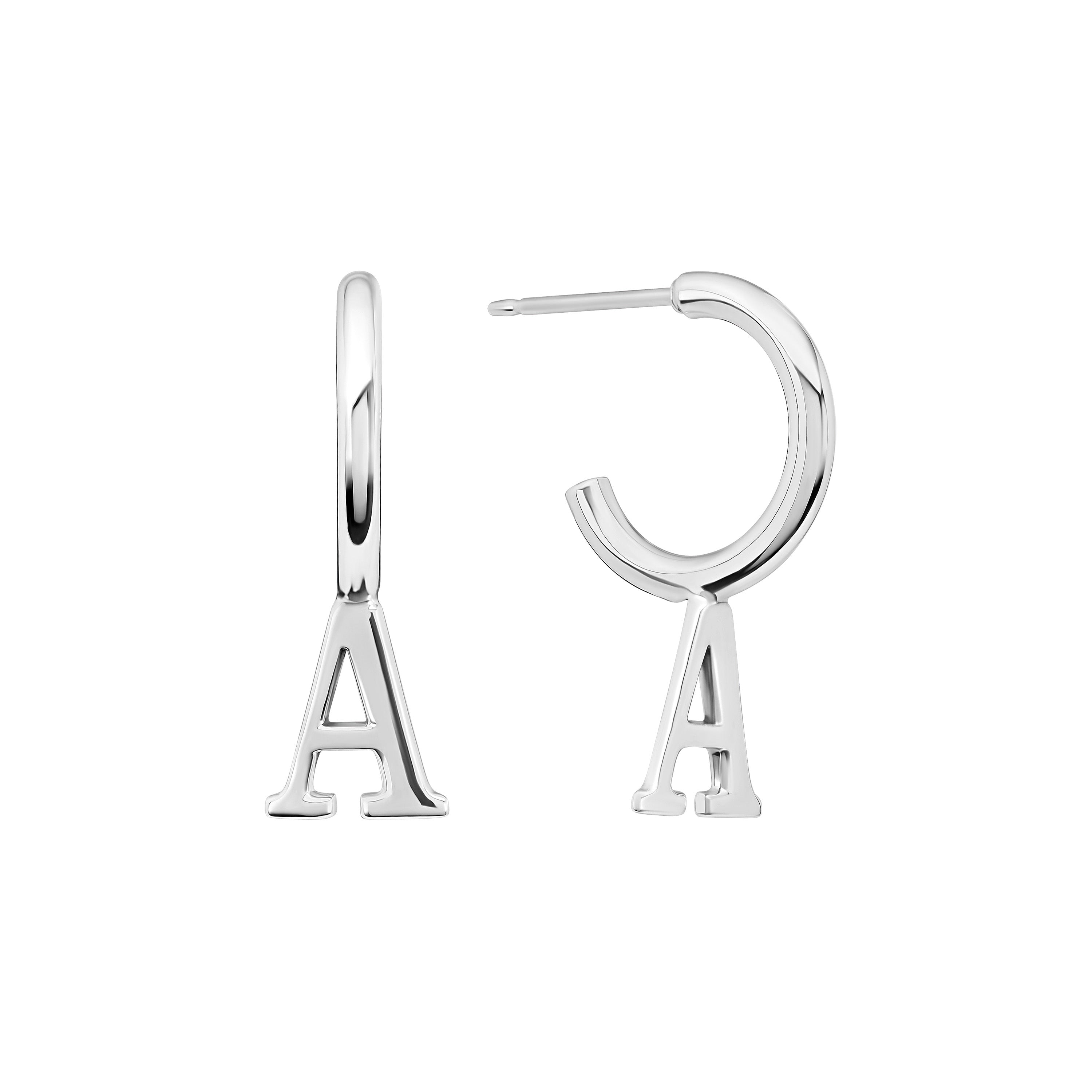 Initial Huggie Hoop Earring