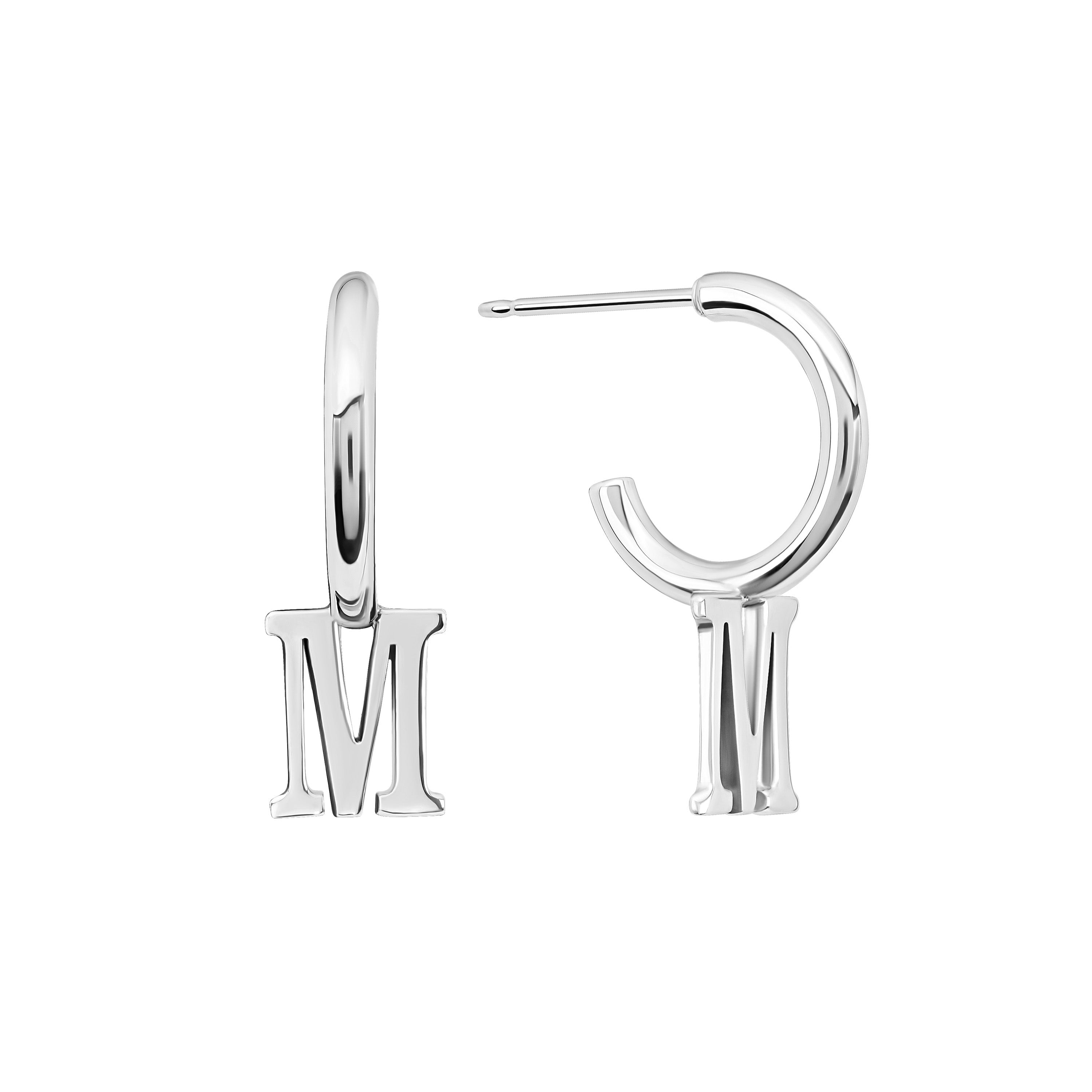 Initial Huggie Hoop Earring
