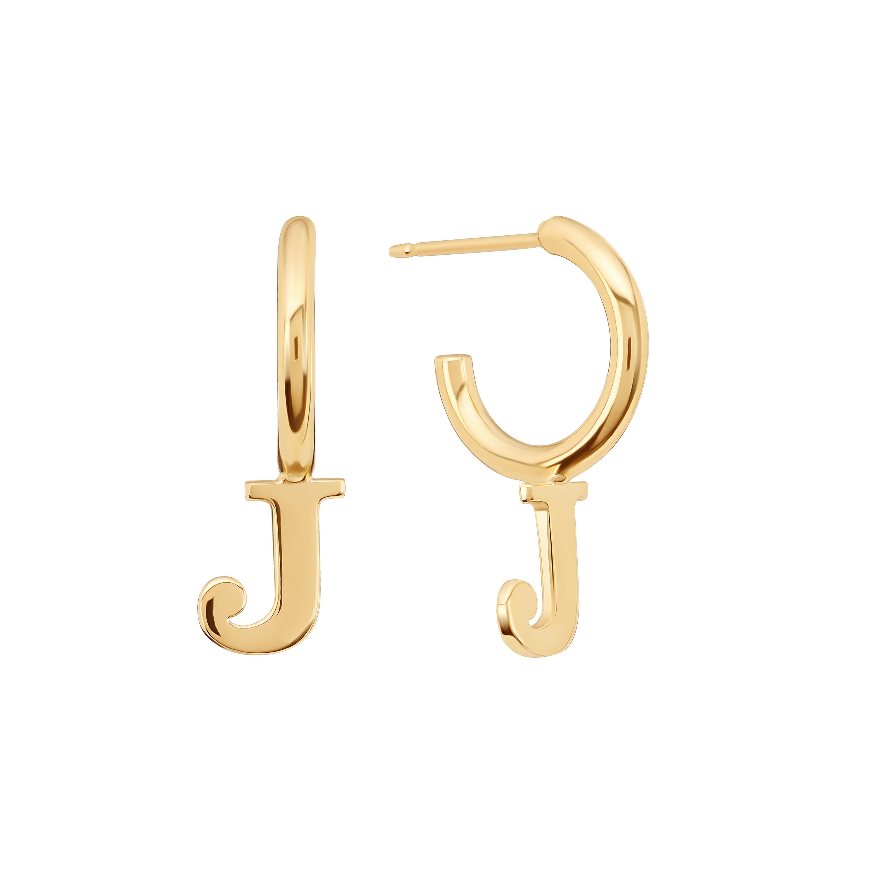 Initial Huggie Hoop Earring