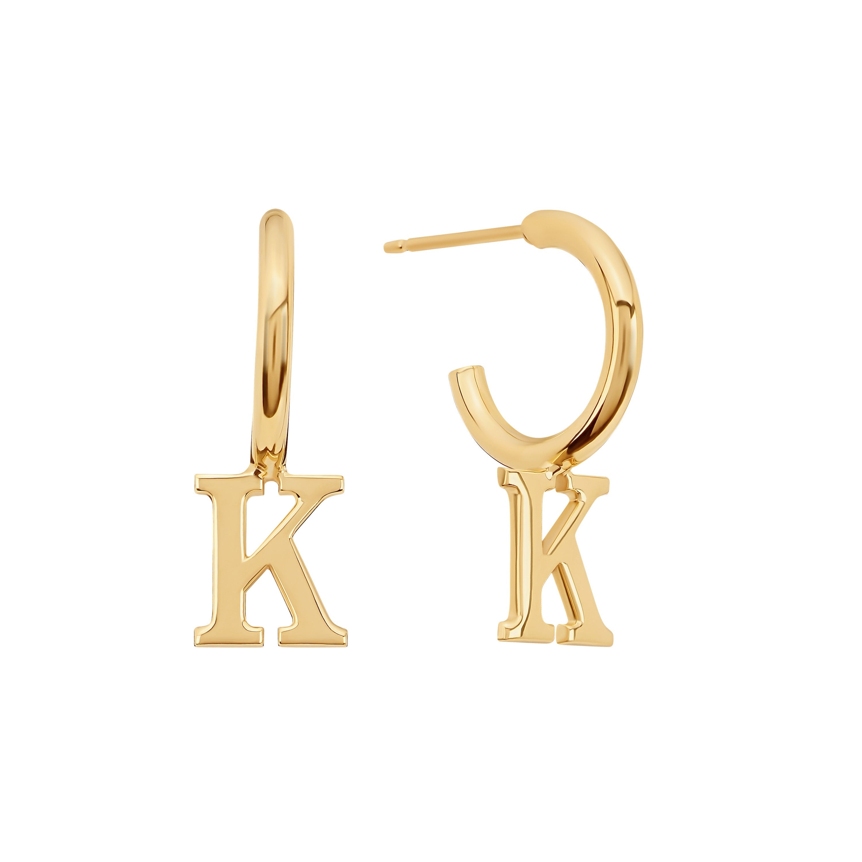Initial Huggie Hoop Earring