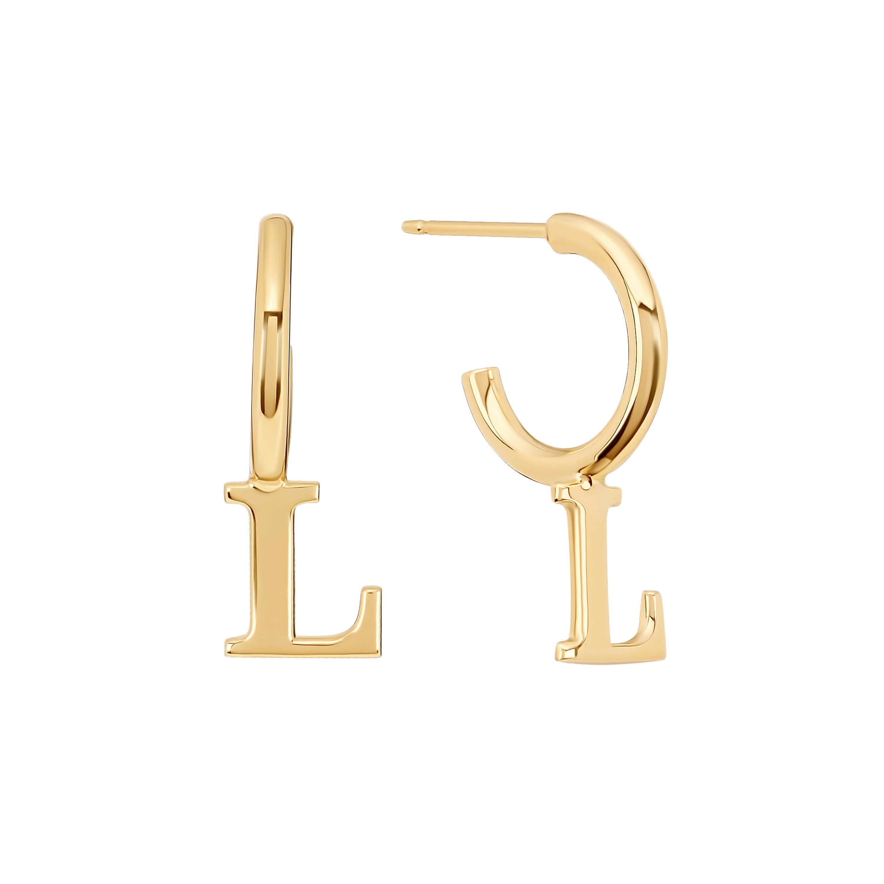 Initial Huggie Hoop Earring