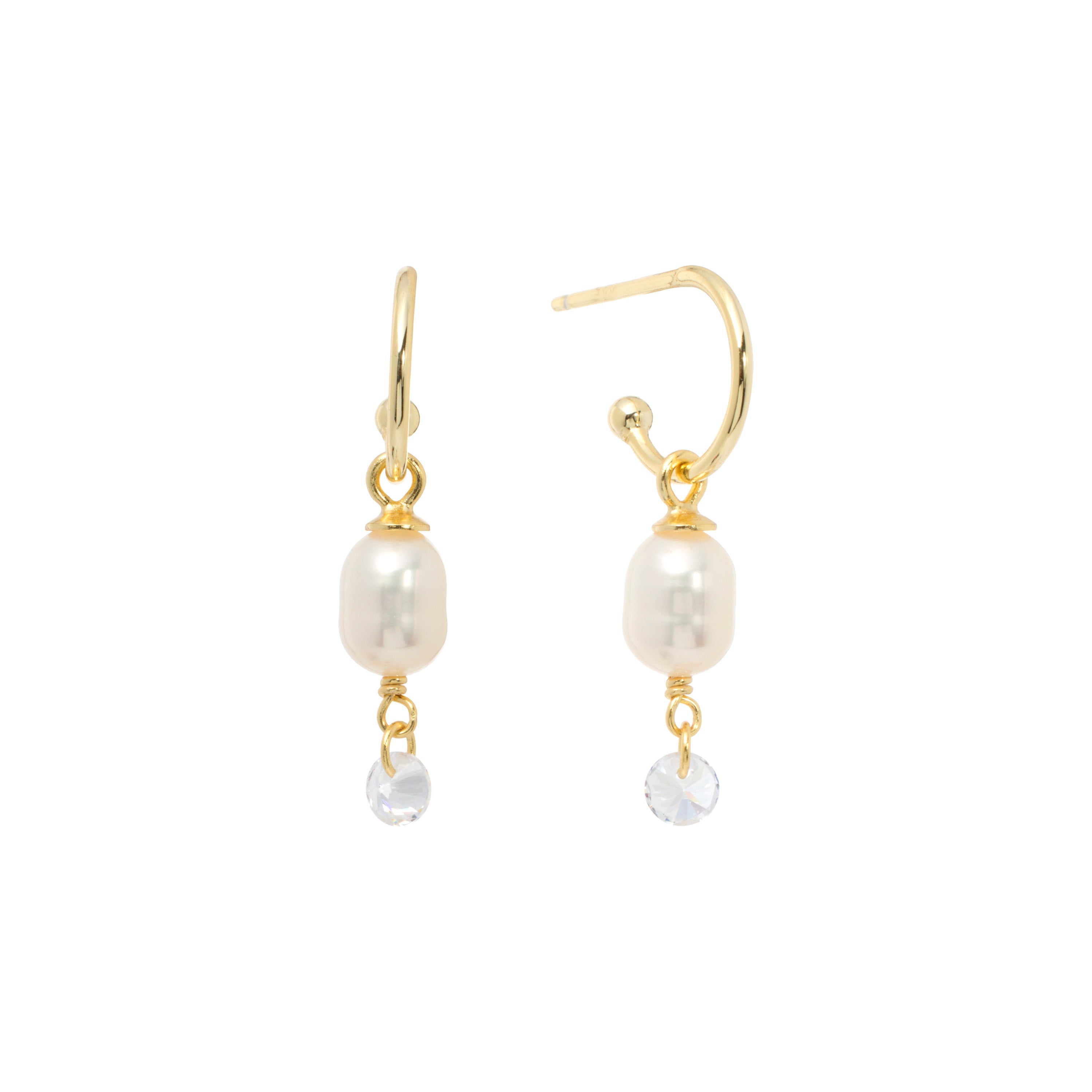 Azzura Pearl Huggie Earrings