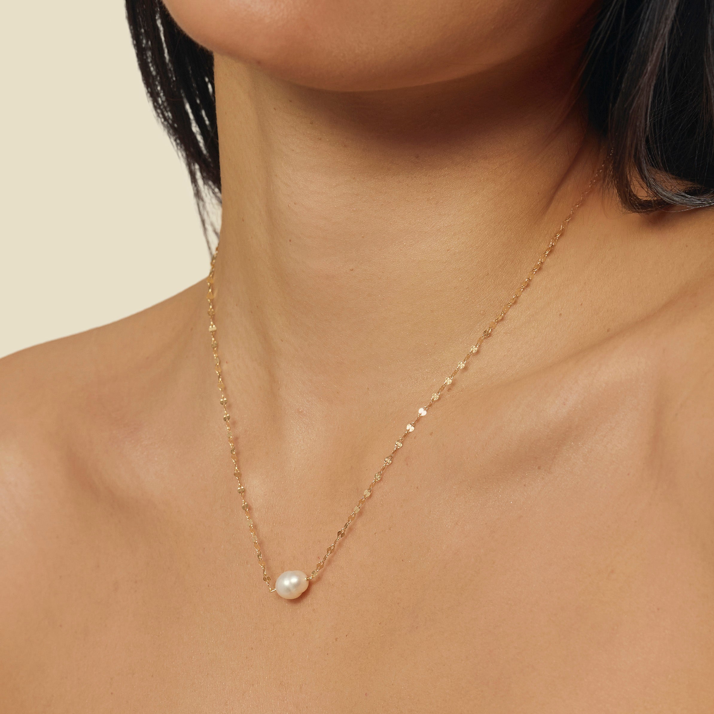 Nova Mirror Link Pearl Necklace