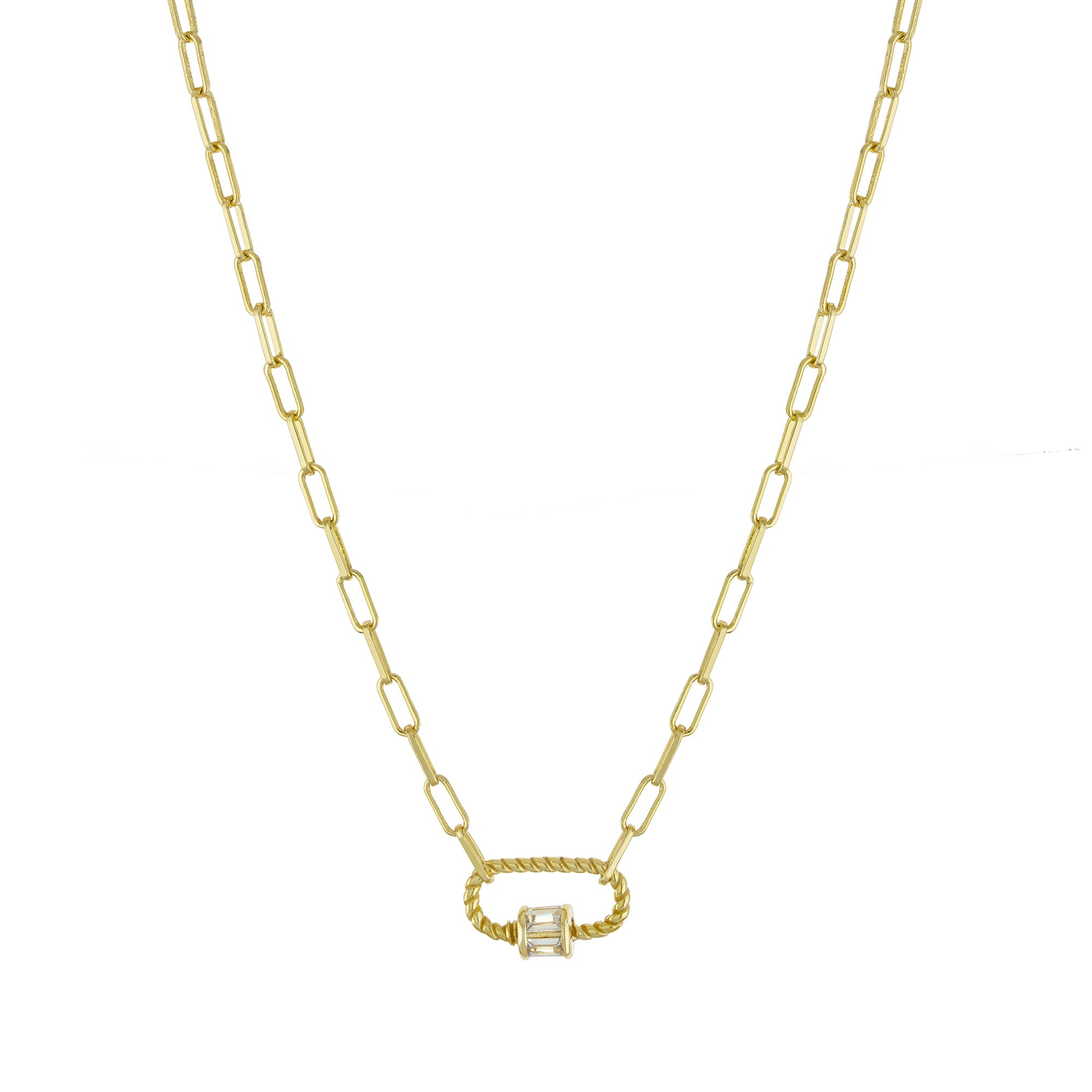 Baguette Rope Link Necklace