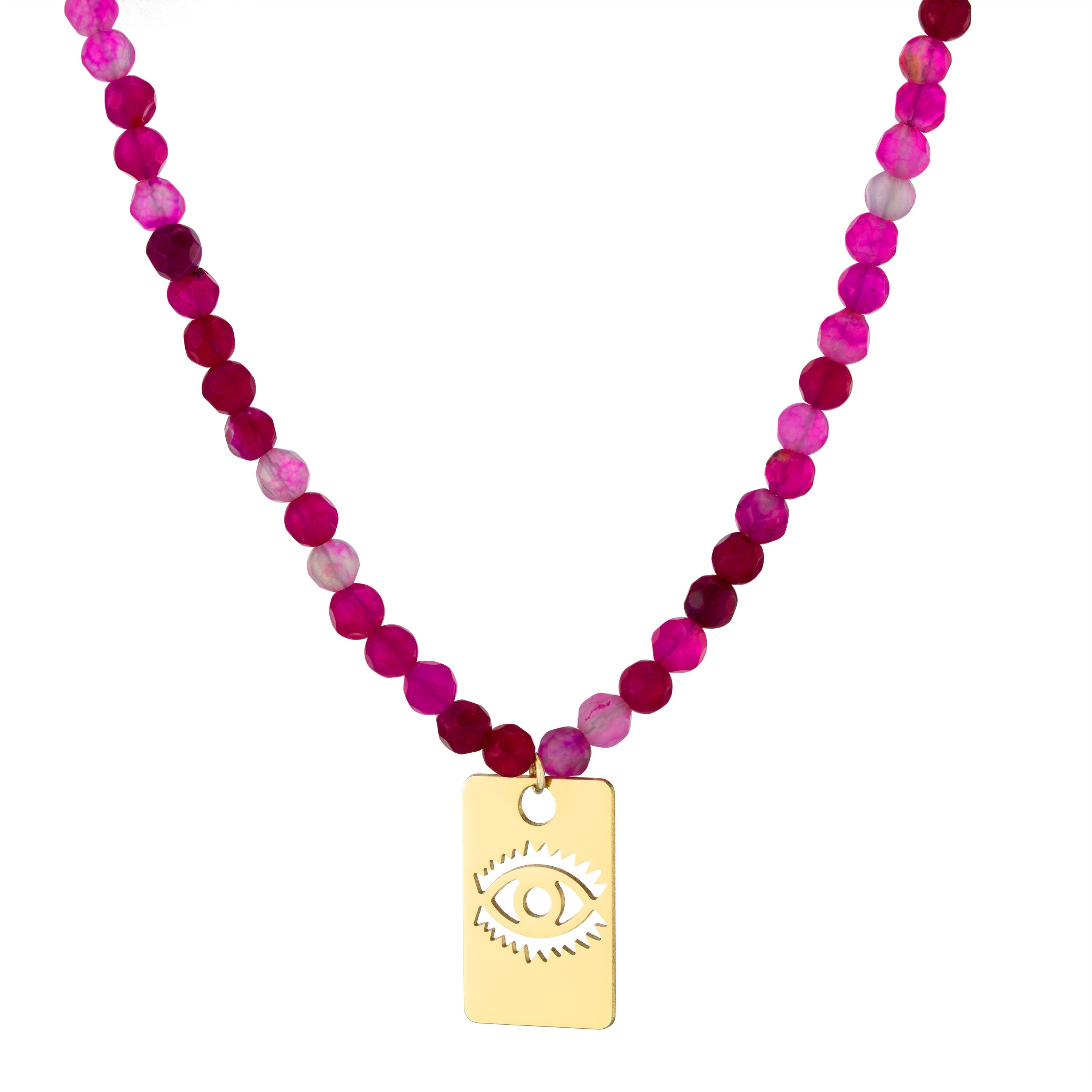Blush Guardian Eye Beaded Necklace