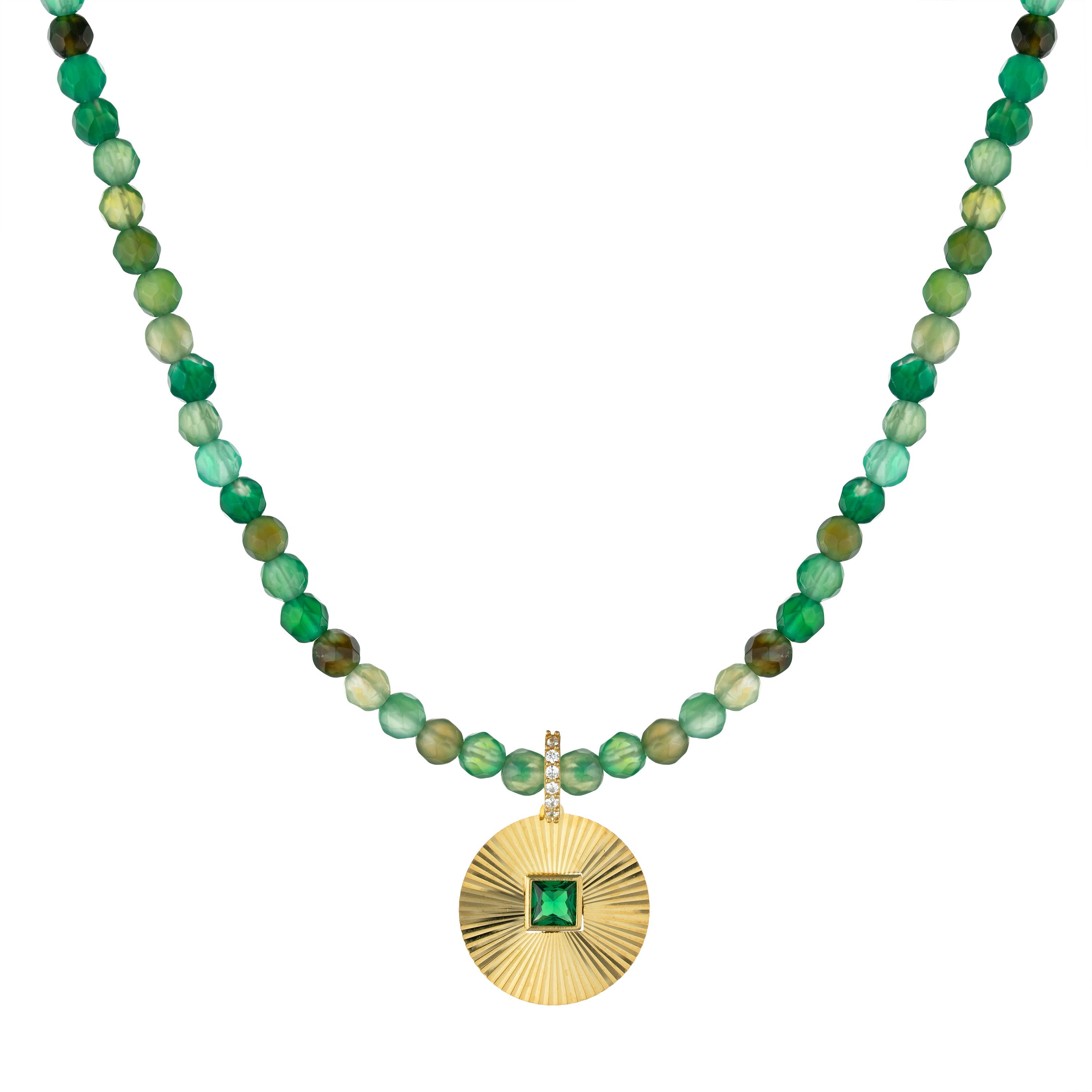Emerald Sun Beaded Necklace