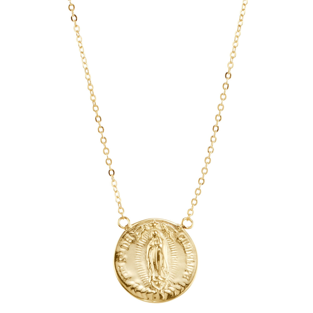 Embossed Faith Medallion Necklace