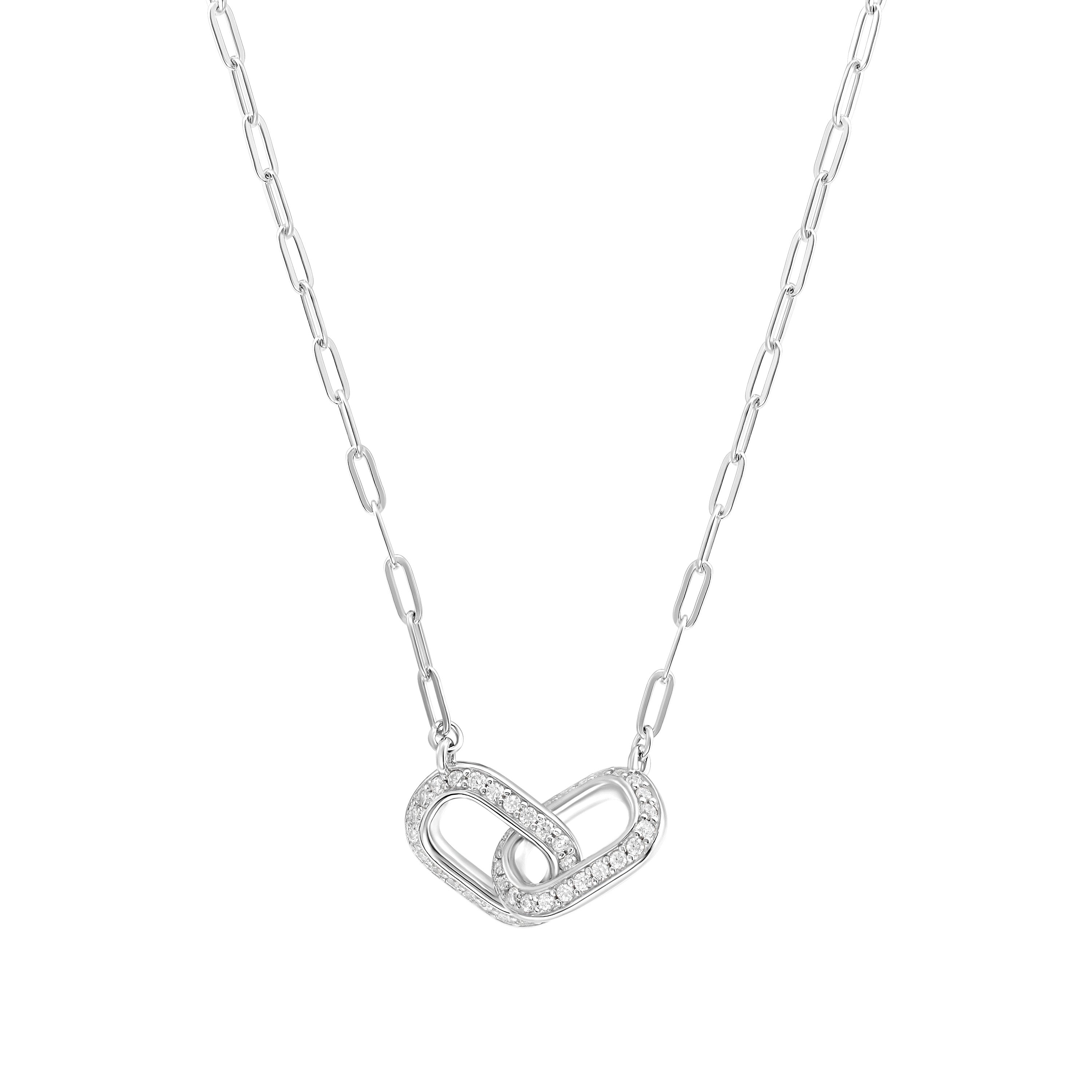 Catena Duo Pavé Interlocked Necklace