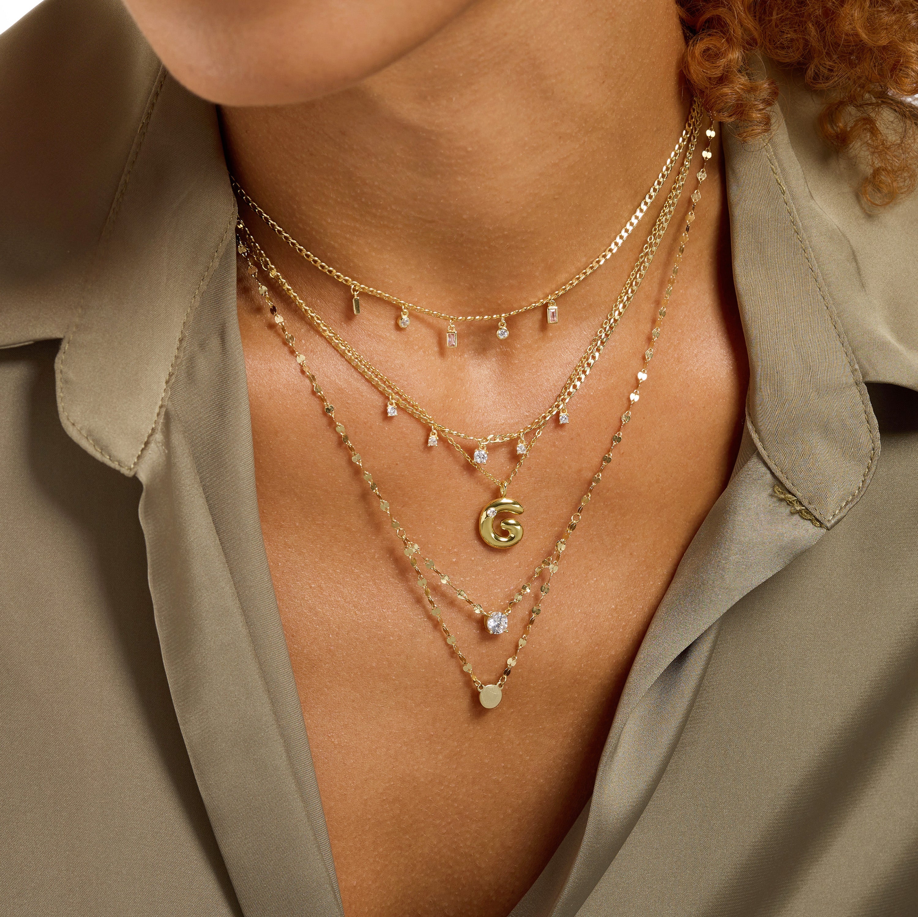 Bubble Initial Necklace