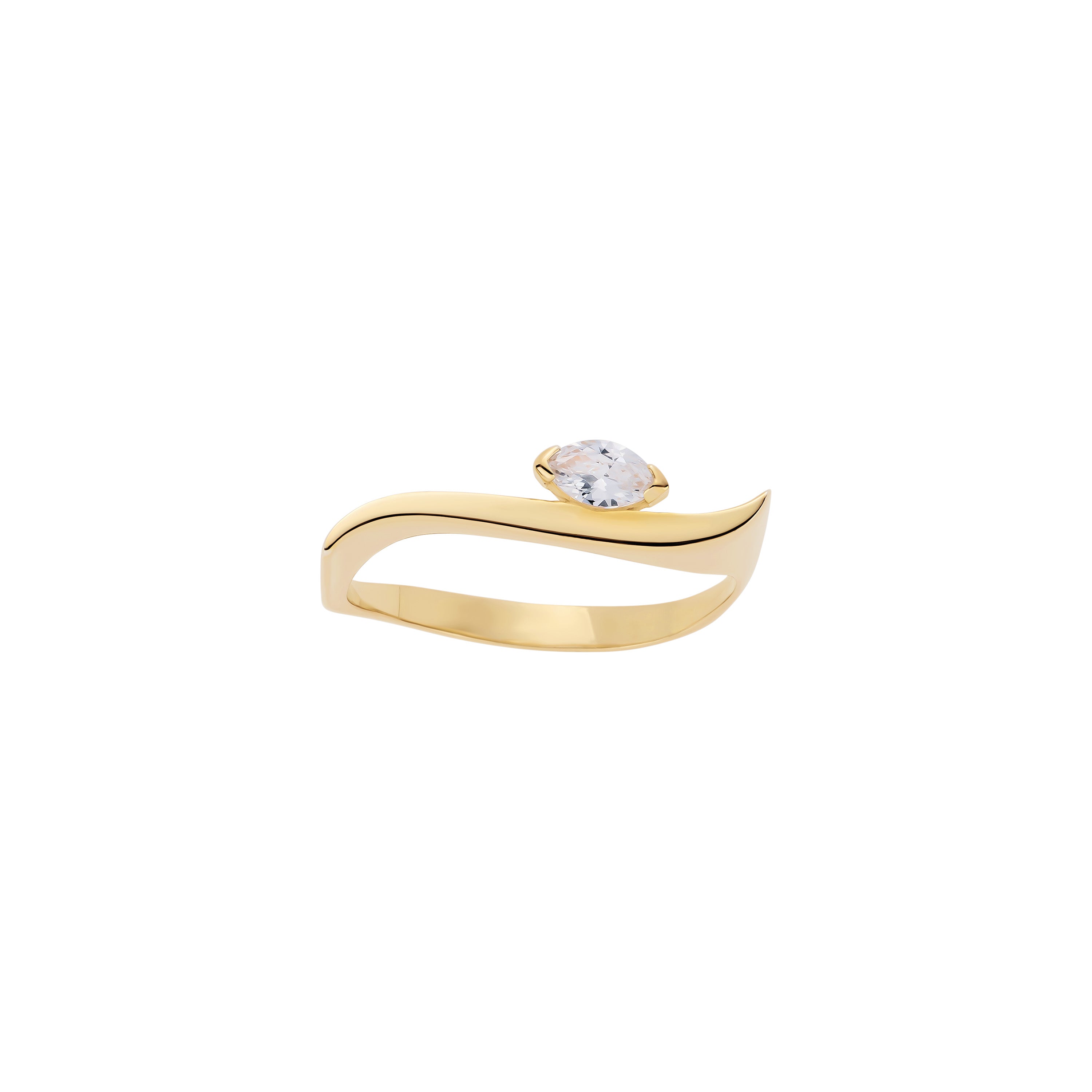 The Sculpted Marquis Solitaire Ring