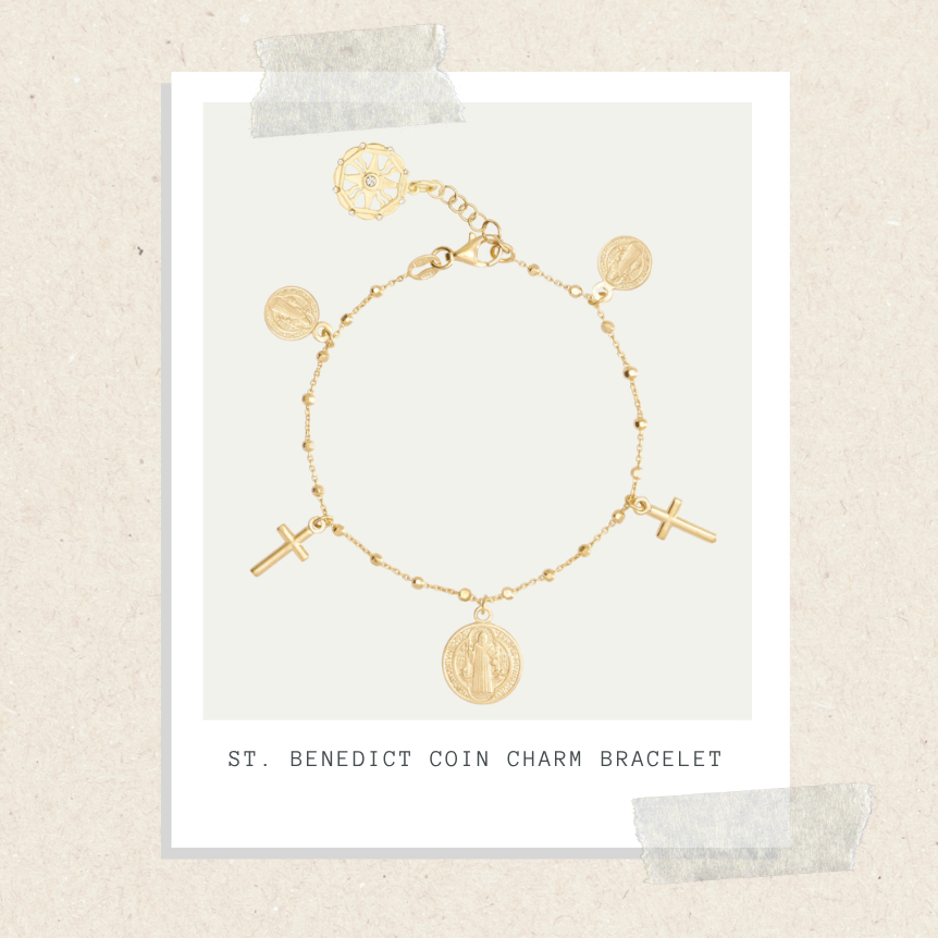 St. Benedict Coin Charm Bracelet