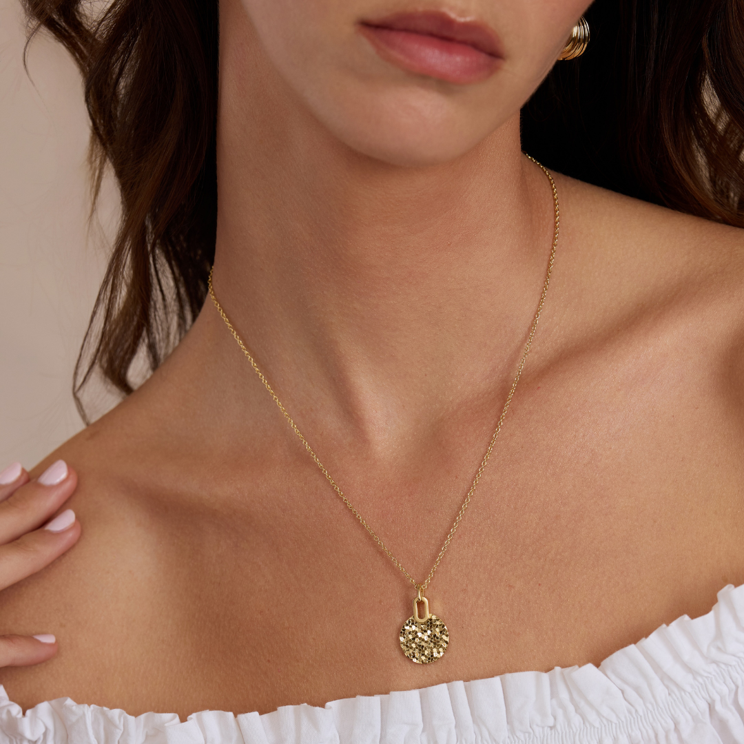 Golden Mirage Tag Pendant Necklace