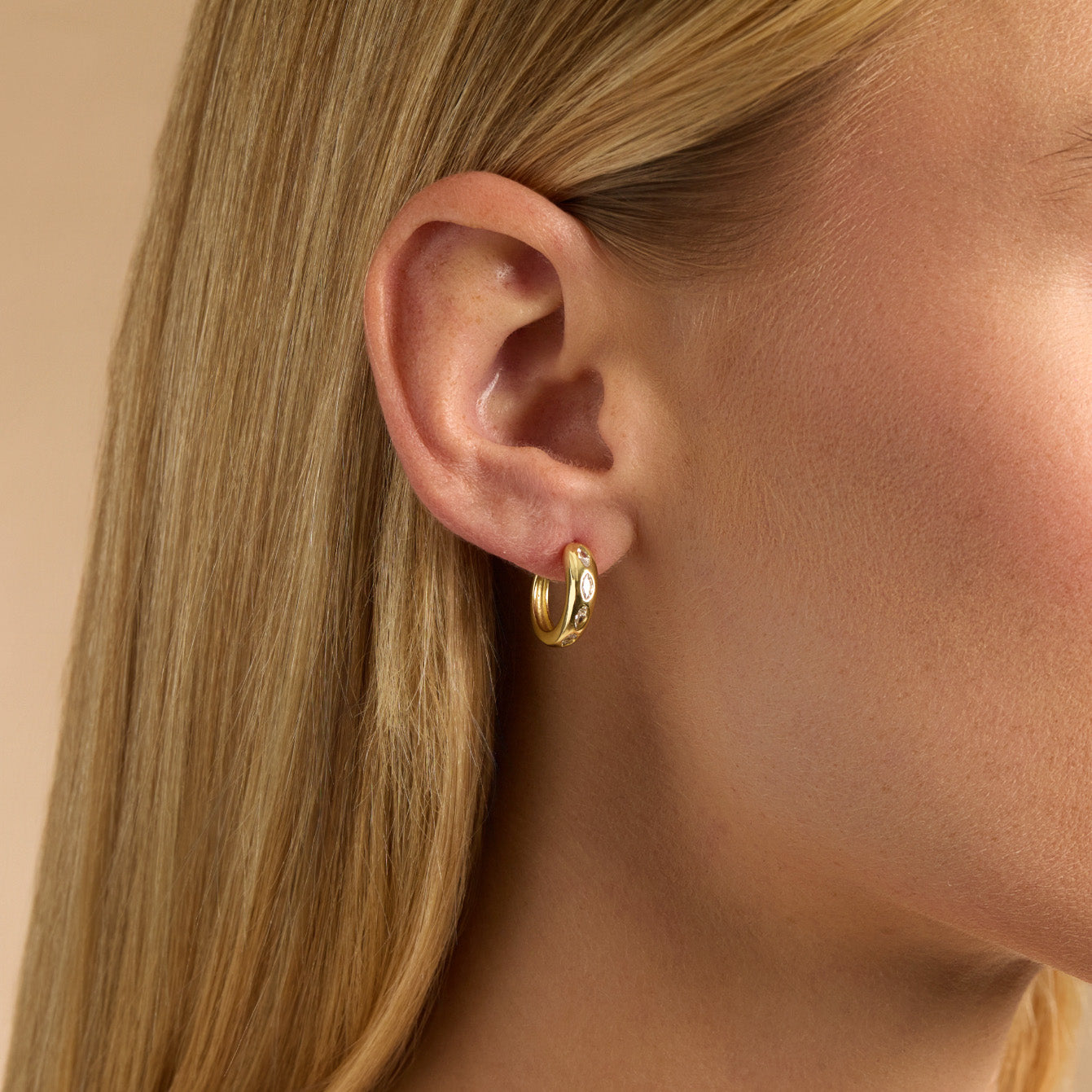 Marquise Glow Hoop Earrings