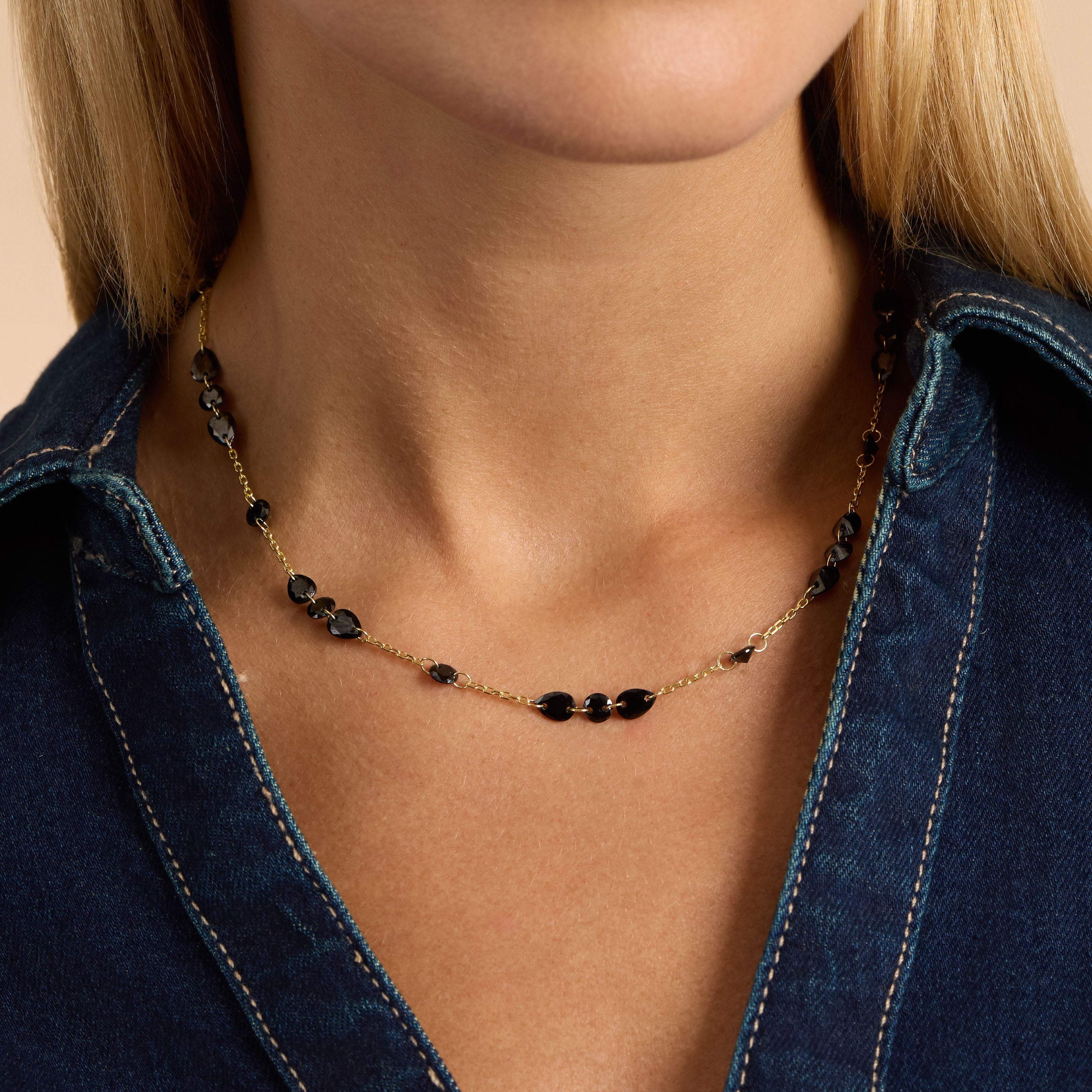 Solenne Noir Station Necklace