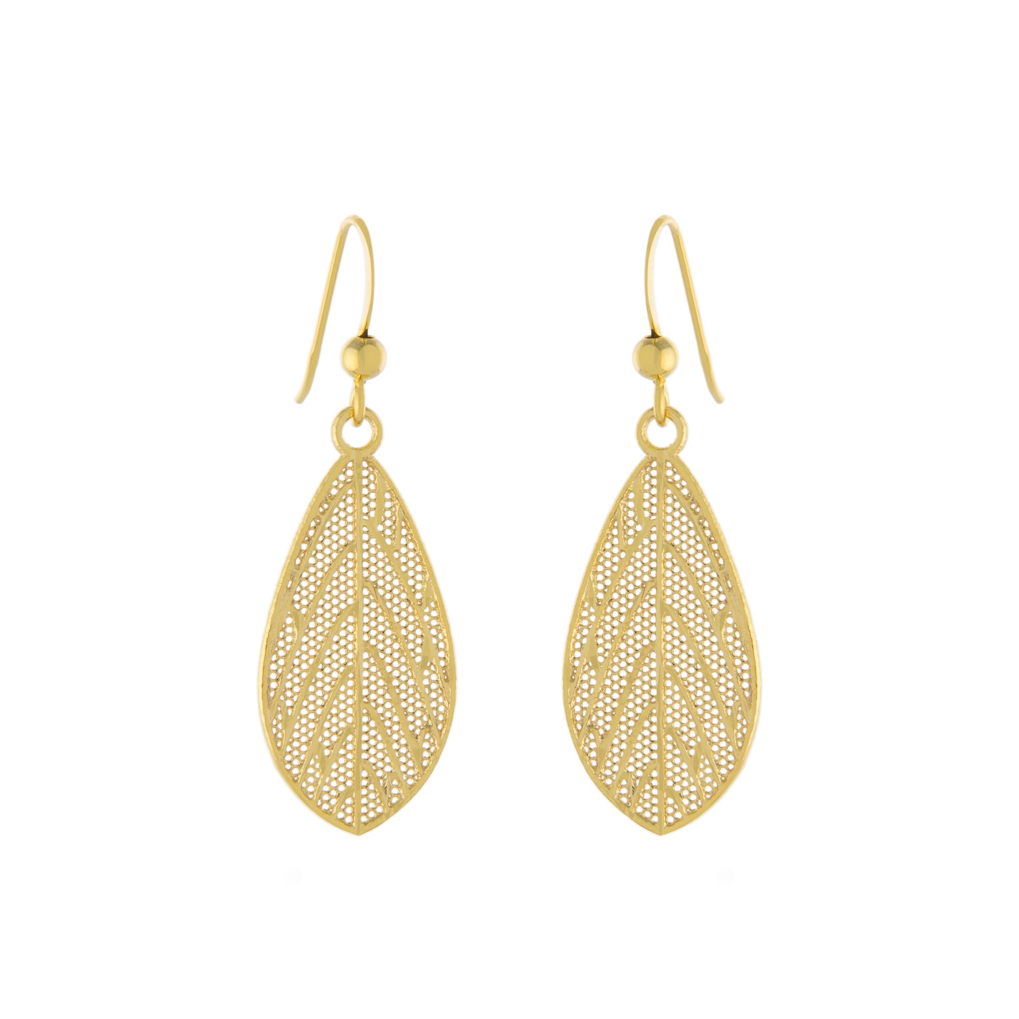 Filigree Leaf Drop Earring
