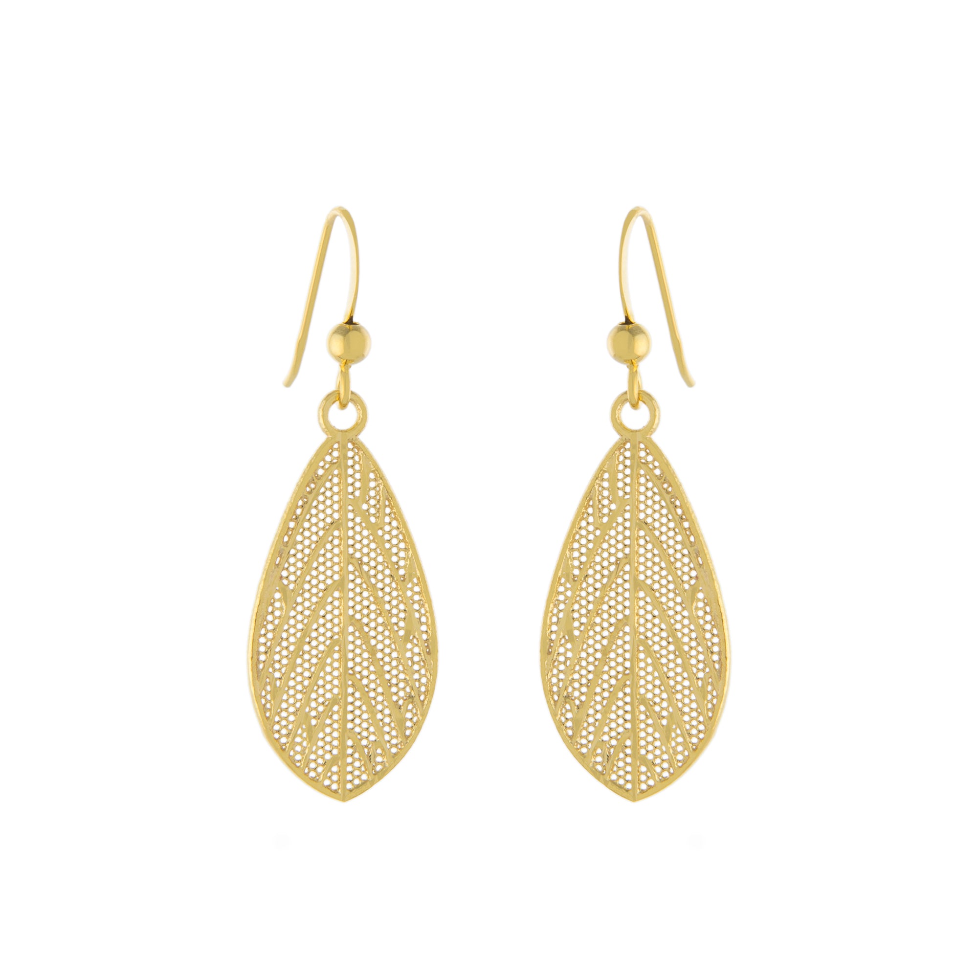 Filigree Leaf Drop Earring